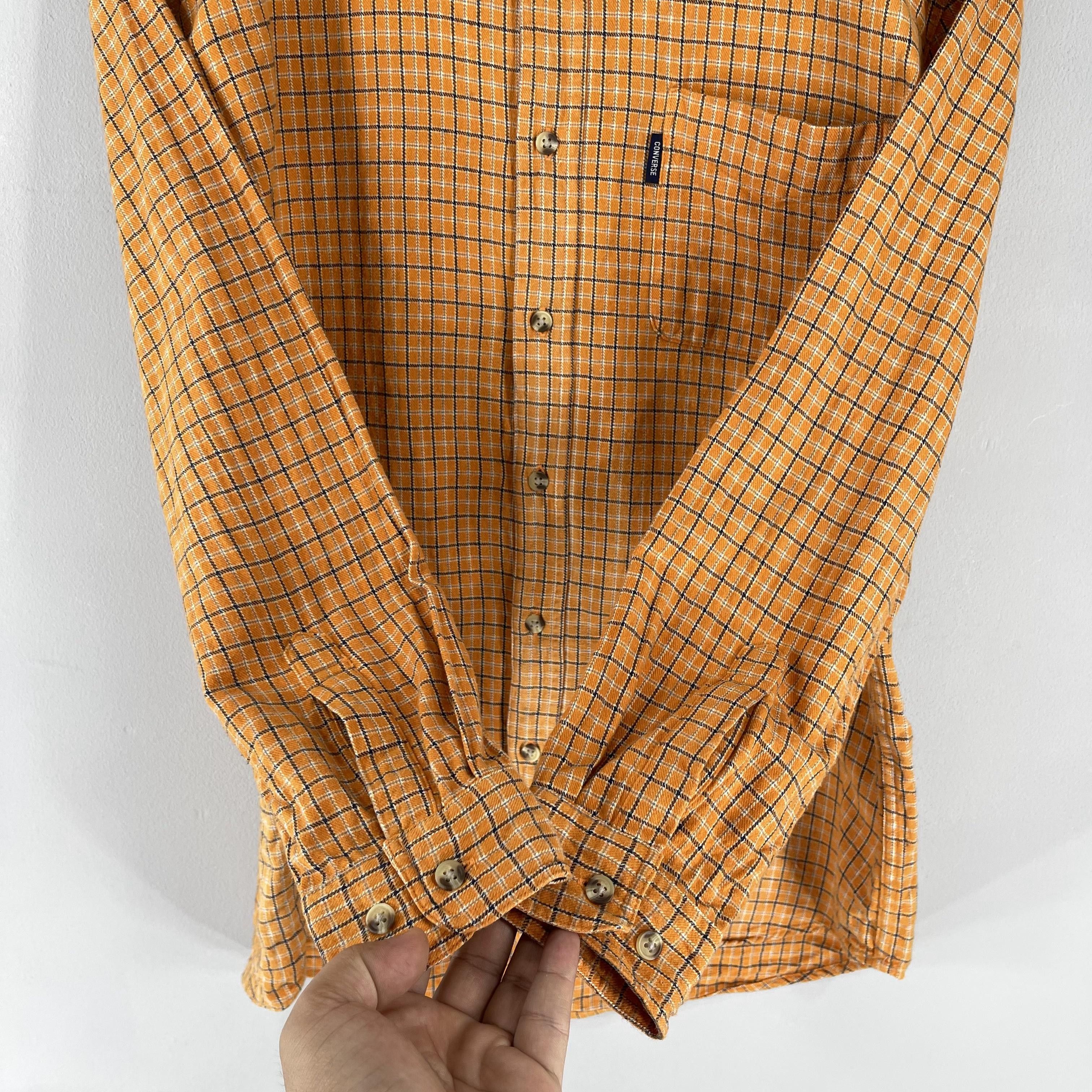 Converse Vintage 1990s CONVERSE Plaid Checkered Orange Flannel Shirt Size US M / EU 48-50 / 2 - 7 Thumbnail