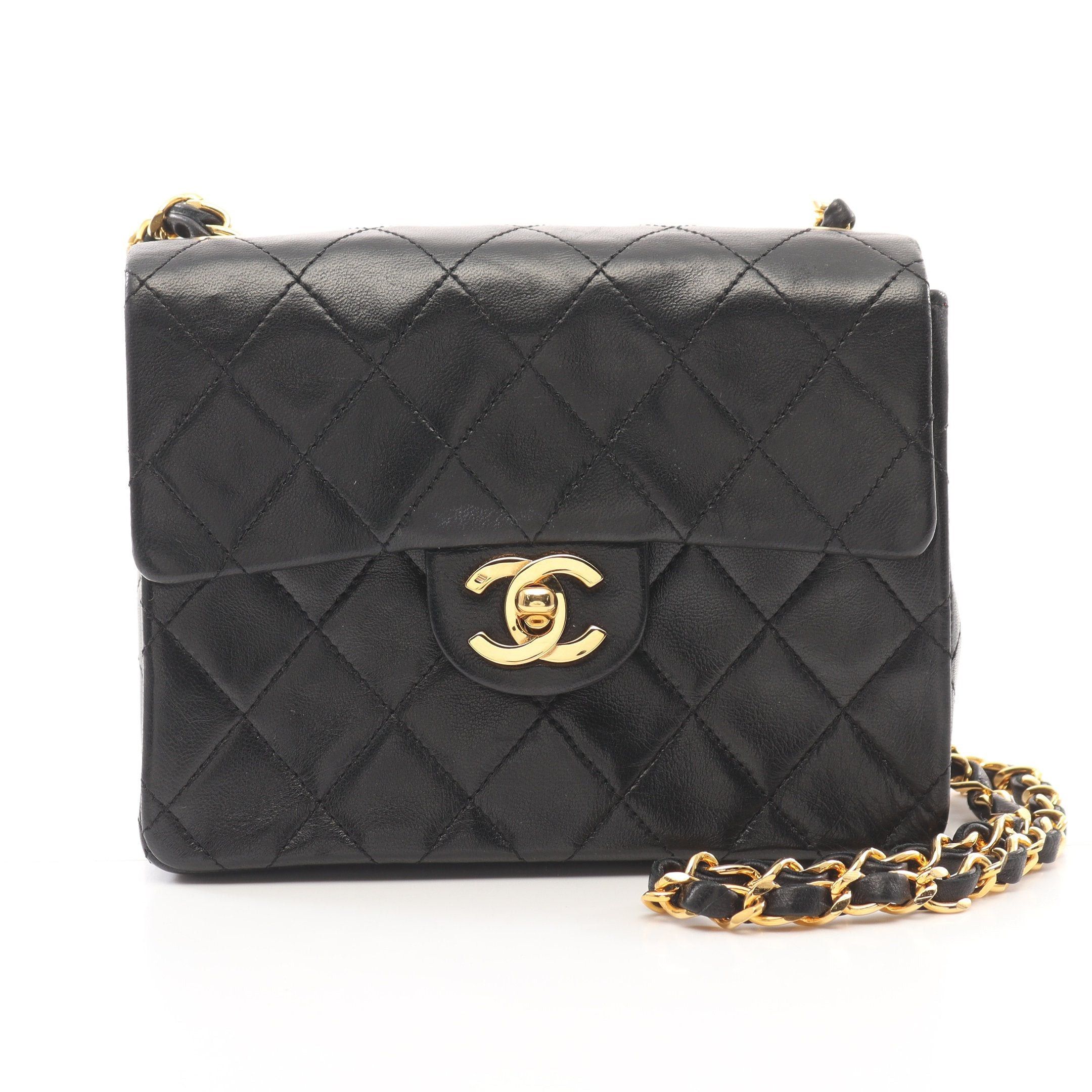 Chanel Chanel Matelasse Chain Shoulder Bag Lambskin Black Gold Hardware Size ONE SIZE - 1 Thumbnail