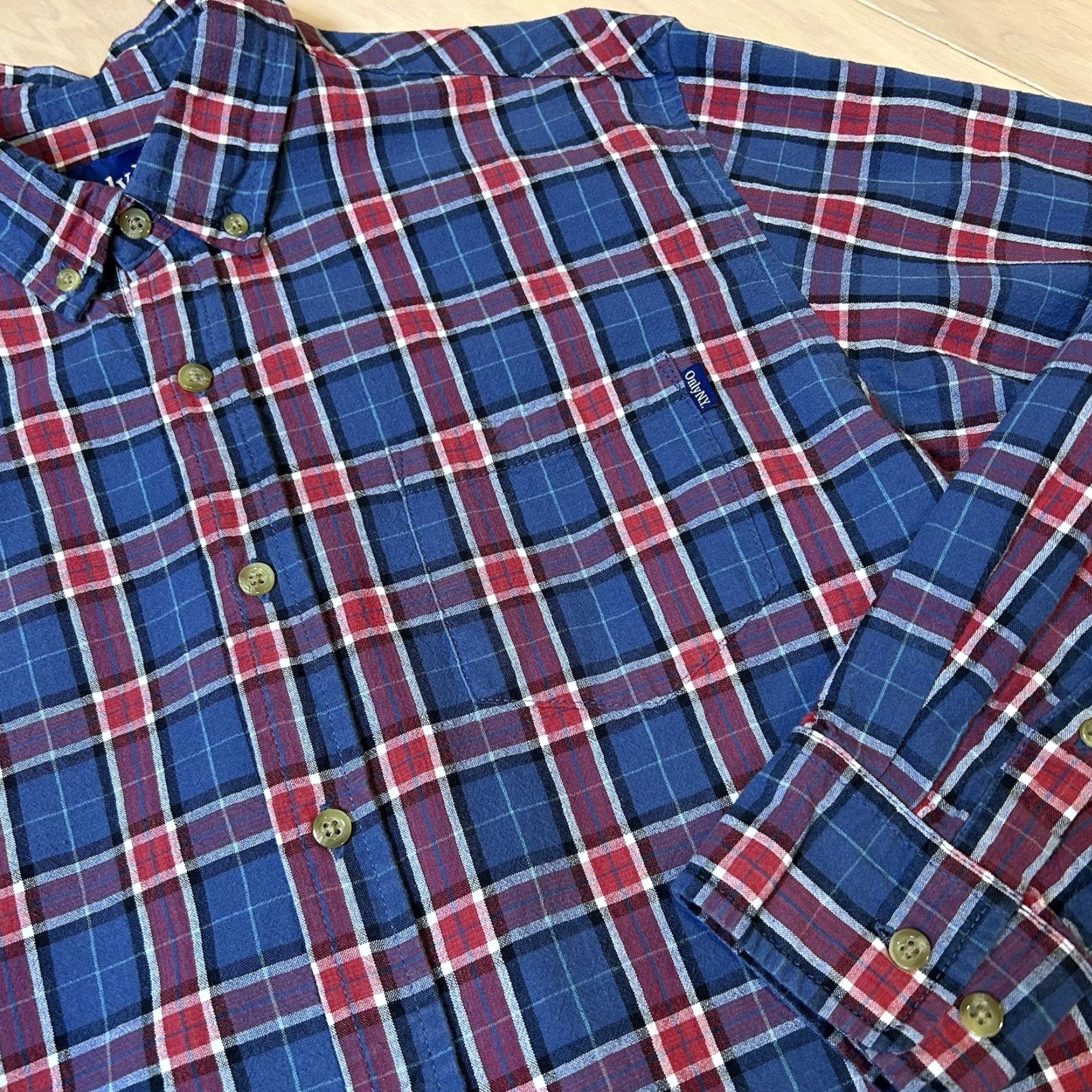 Only NY Only NY Button-Down Shirt Plaid Long Sleeve Men’s L Red / Blue Regular Fit Button-Up Casual Streetwear Size US L / EU 52-54 / 3 - 3 Thumbnail