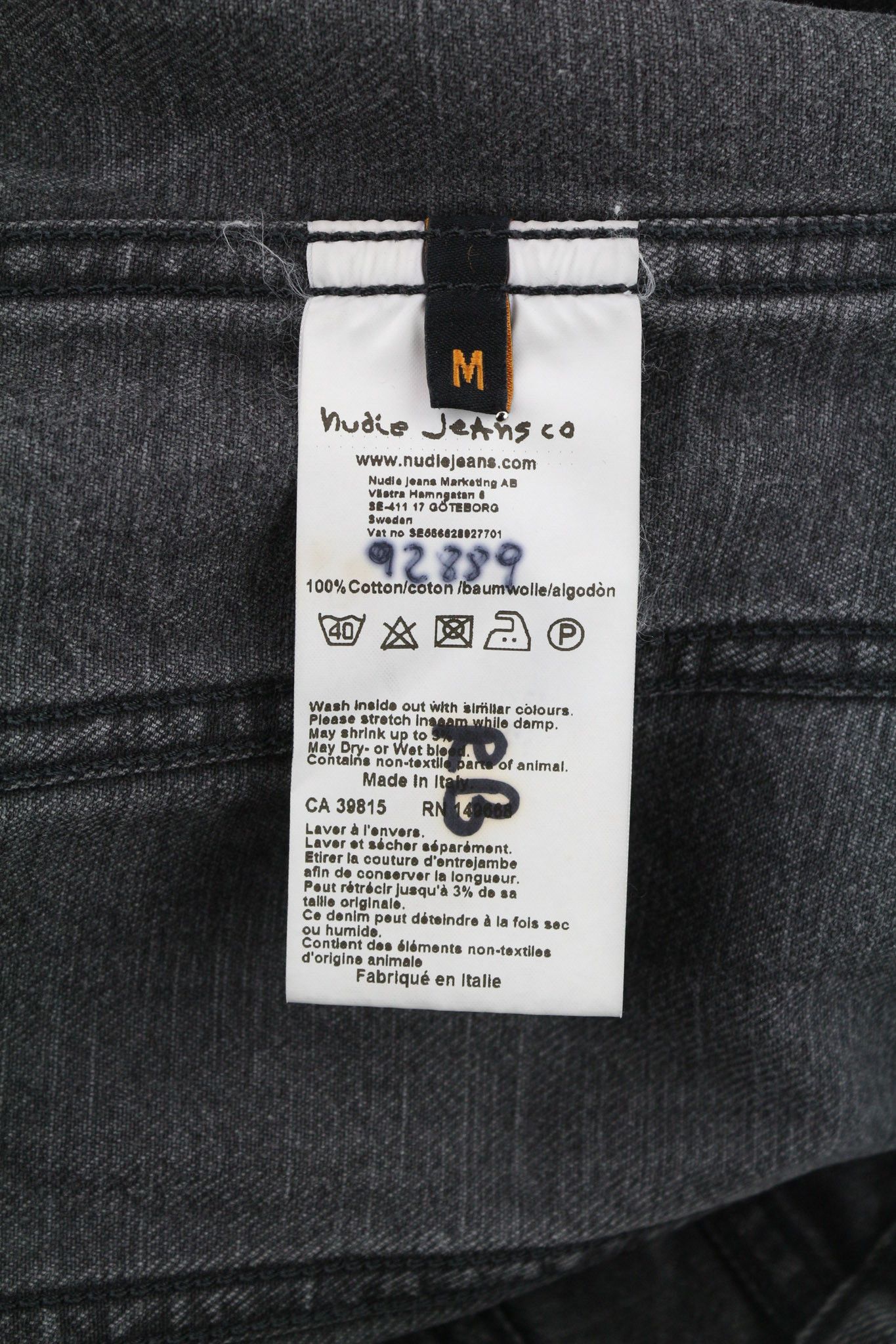 Nudie Jeans M Grey Denim Washed Pockets Logo Jacket 81053 Size US M / EU 48-50 / 2 - 7 Thumbnail