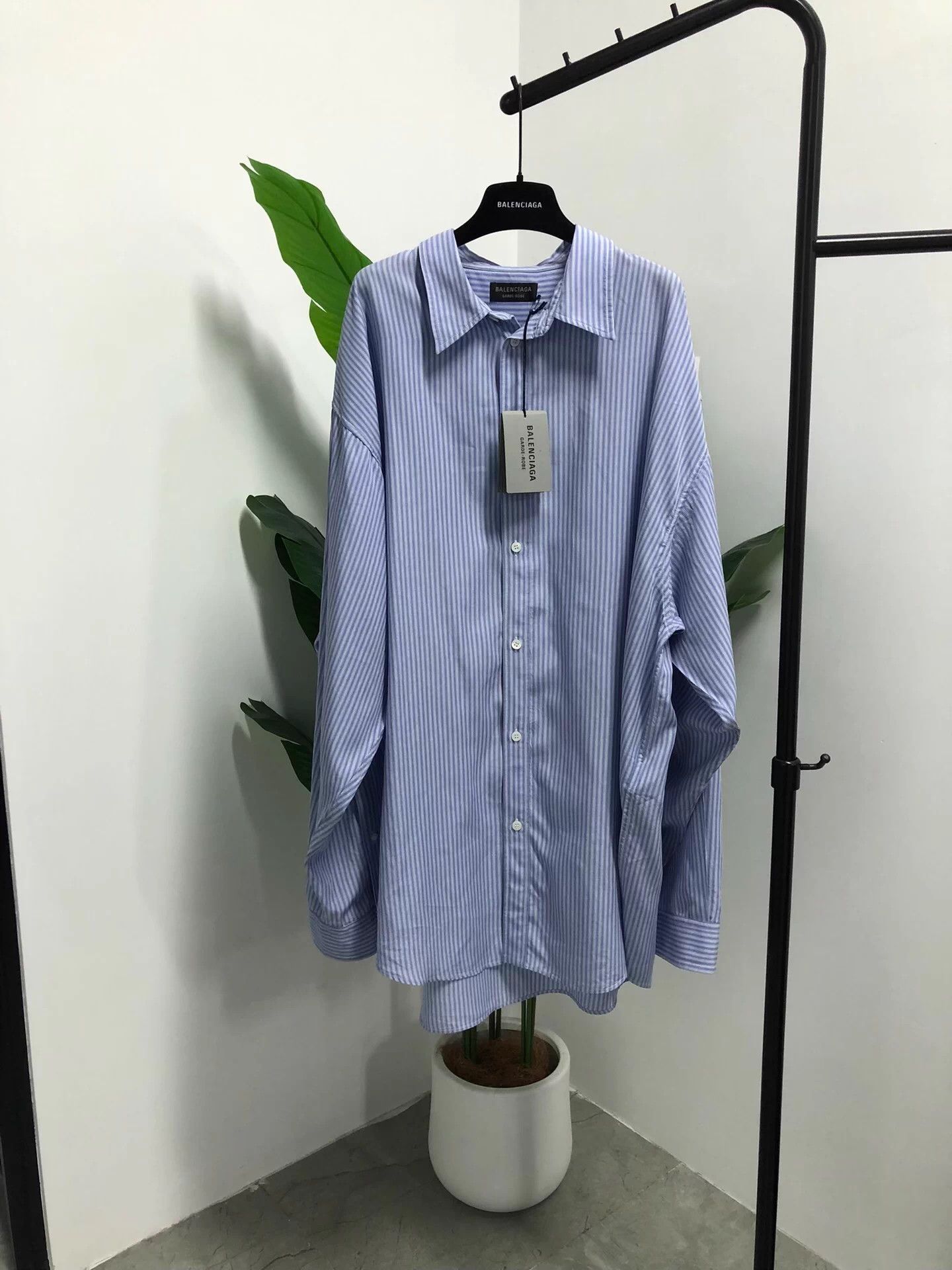 Balenciaga Balenciaga 24FW Runway Striped Shirt Blue S Size S / US 4 / IT 40 - 1 Thumbnail