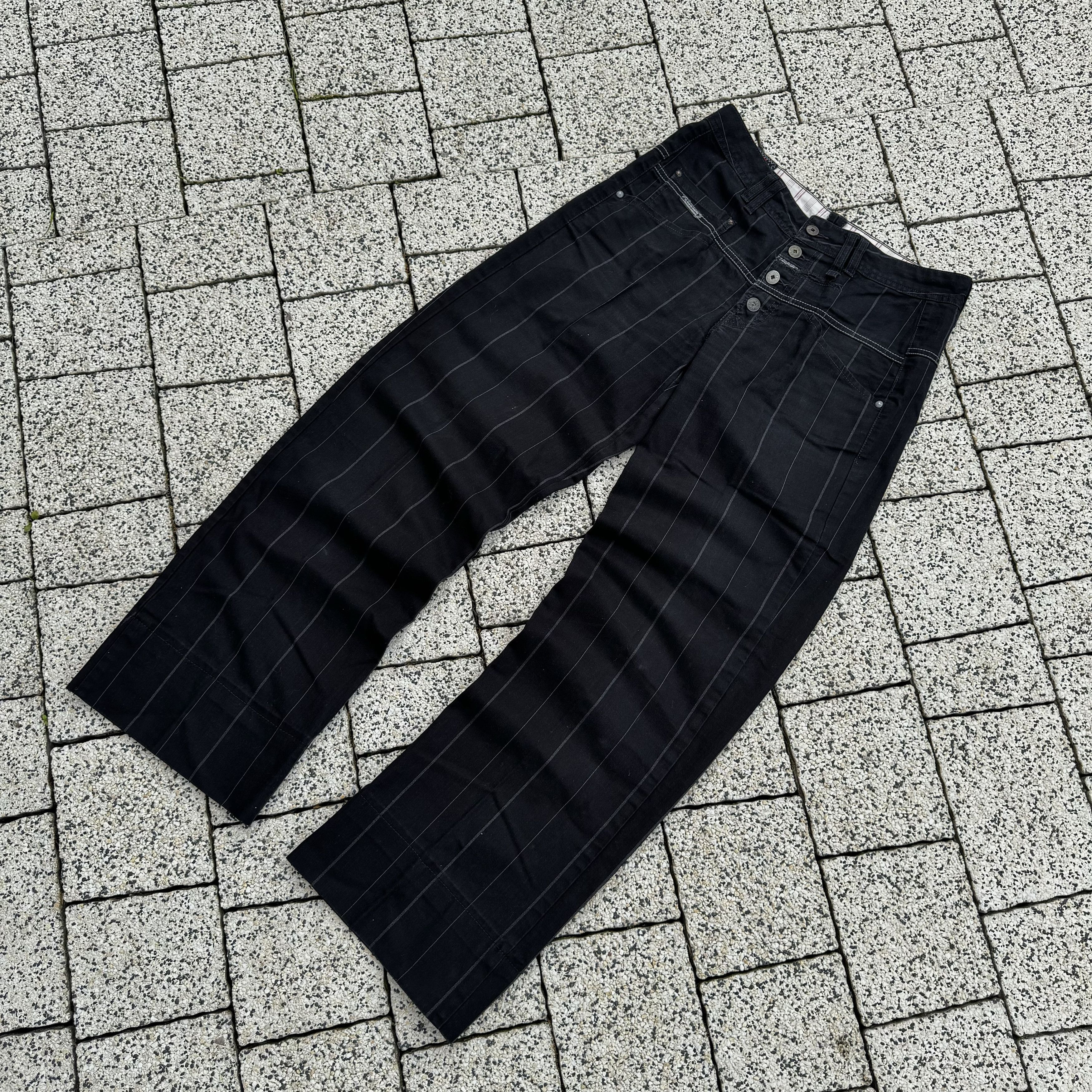 Marithe + Francois Girbaud × Vintage MARITHE FRANCOIS GIRBAUD STRIPES AVANTGARDE BAGGY Y2K PANTS Size US 30 / EU 46 - 1 Thumbnail