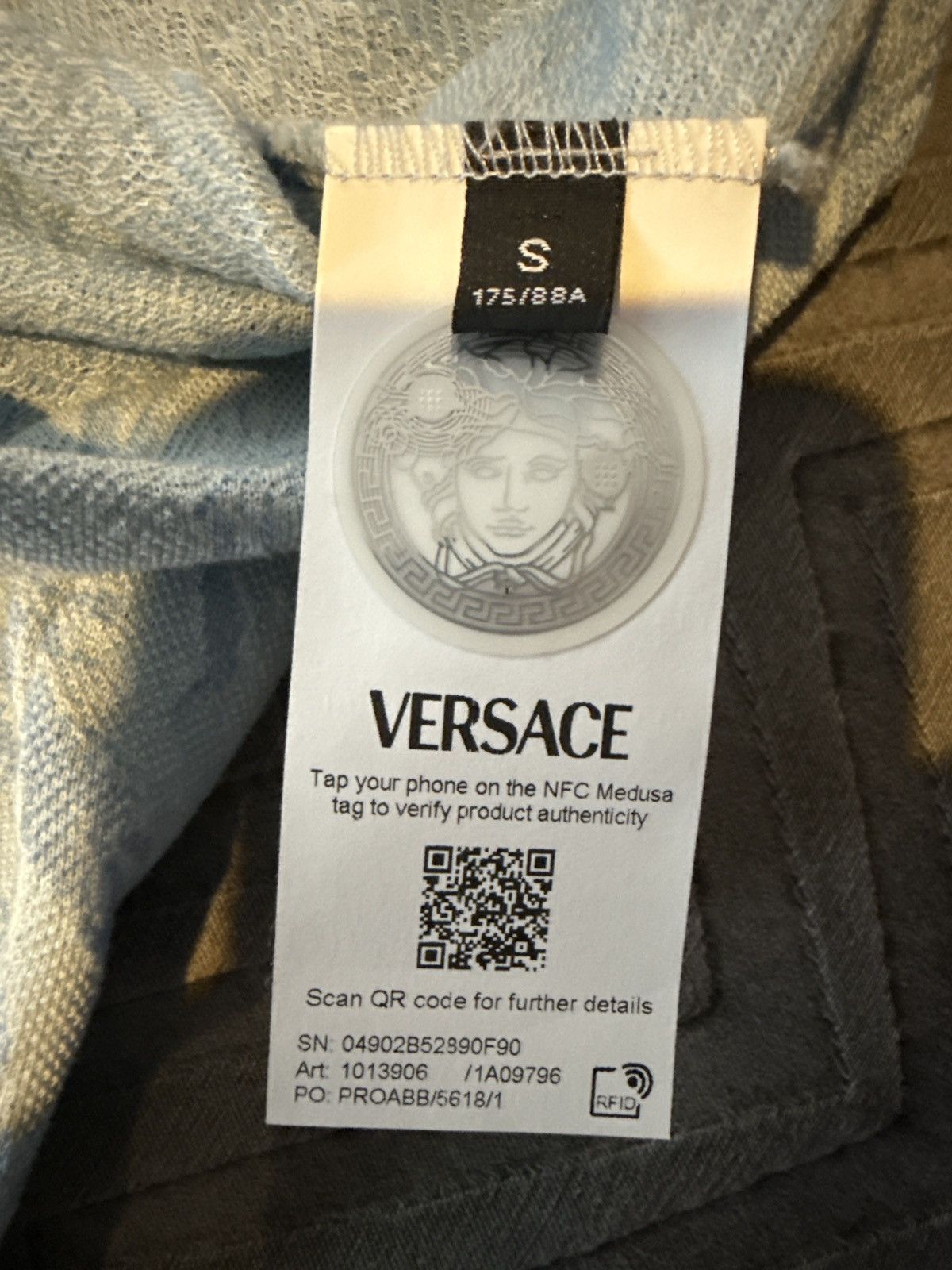 Versace Versace Barocco Light Blue Polo Size US S / EU 44-46 / 1 - 3 Thumbnail
