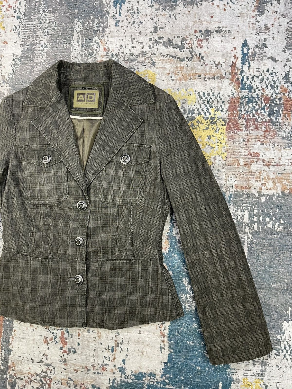 Adolfo Dominguez Adolfo Dominguez Checked Boucle Cut-Out Jackets Size XS / US 0-2 / IT 36-38 - 4 Thumbnail