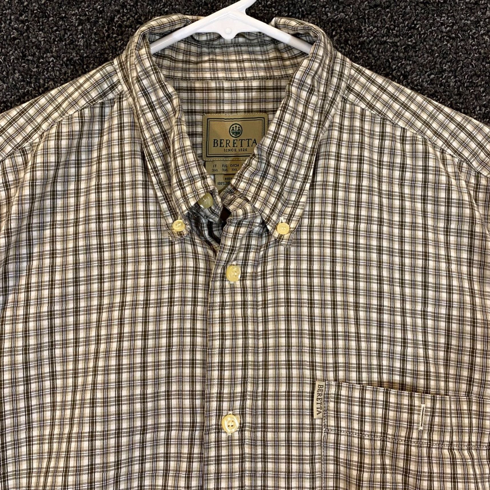 Vintage Beretta Shirt Mens 2XL Brown Gray Plaid Hunting Outdoor Button-Down Long Pockets Shirt Size US XXL / EU 58 / 5 - 2 Thumbnail