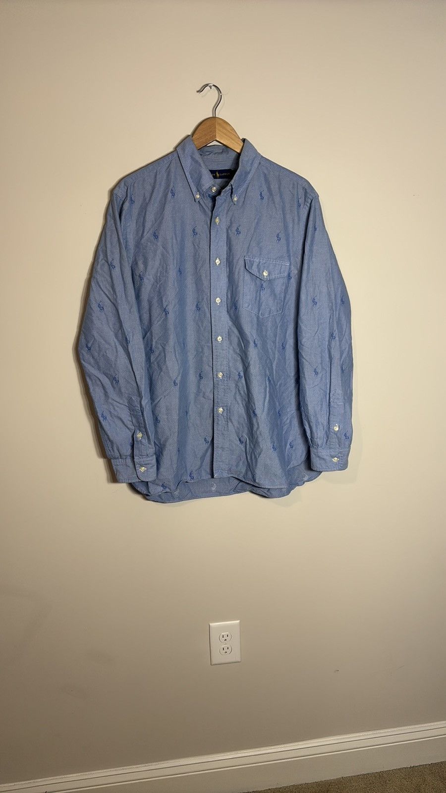 Polo Ralph Lauren Polo Ralph Lauren Small Pony All Over Button Down Shirt Size US XL / EU 56 / 4 - 2 Thumbnail