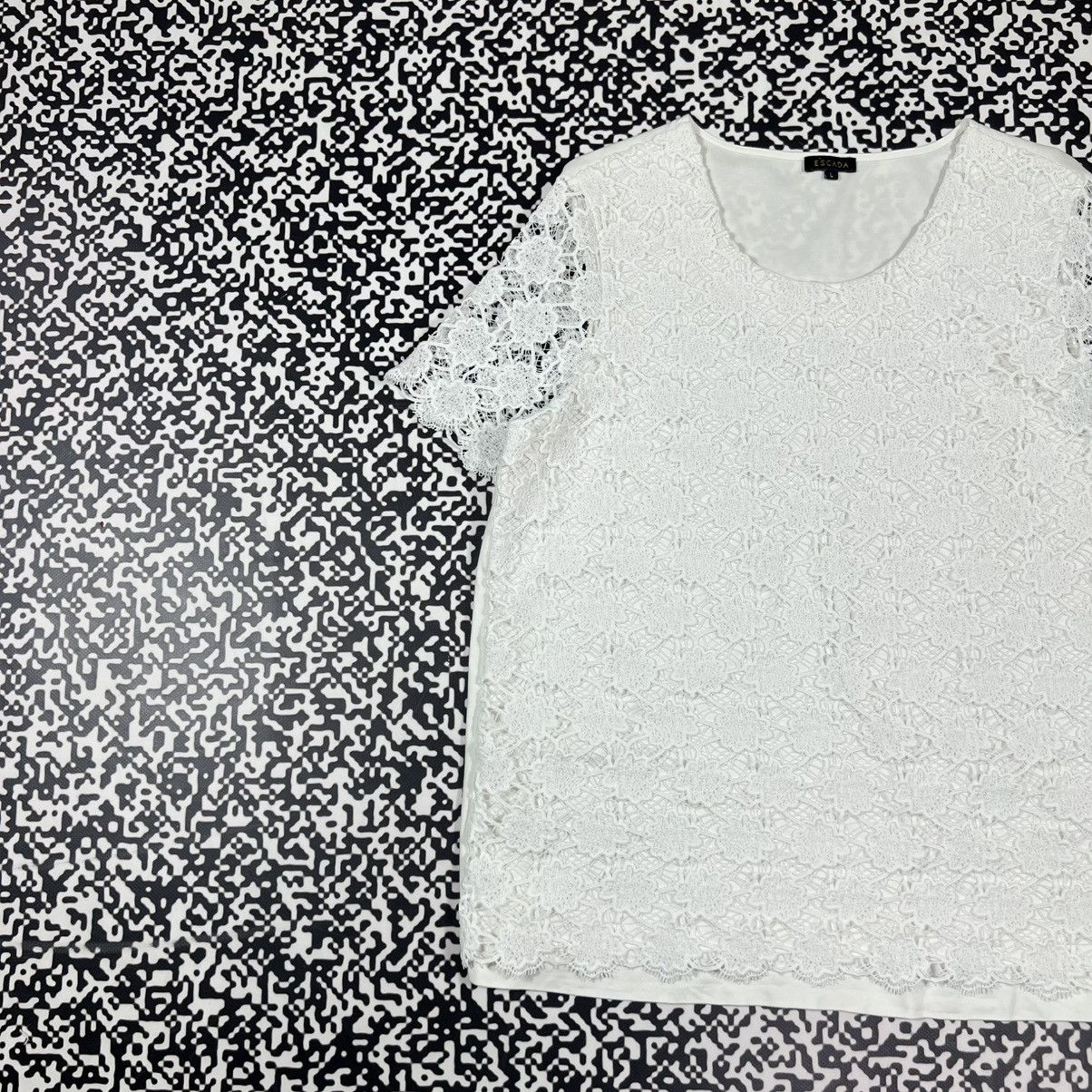 Escada Vintage Y2K Escada Mesh Floral Luxury Retro Style T-shirt Size L / US 10 / IT 46 - 5 Thumbnail
