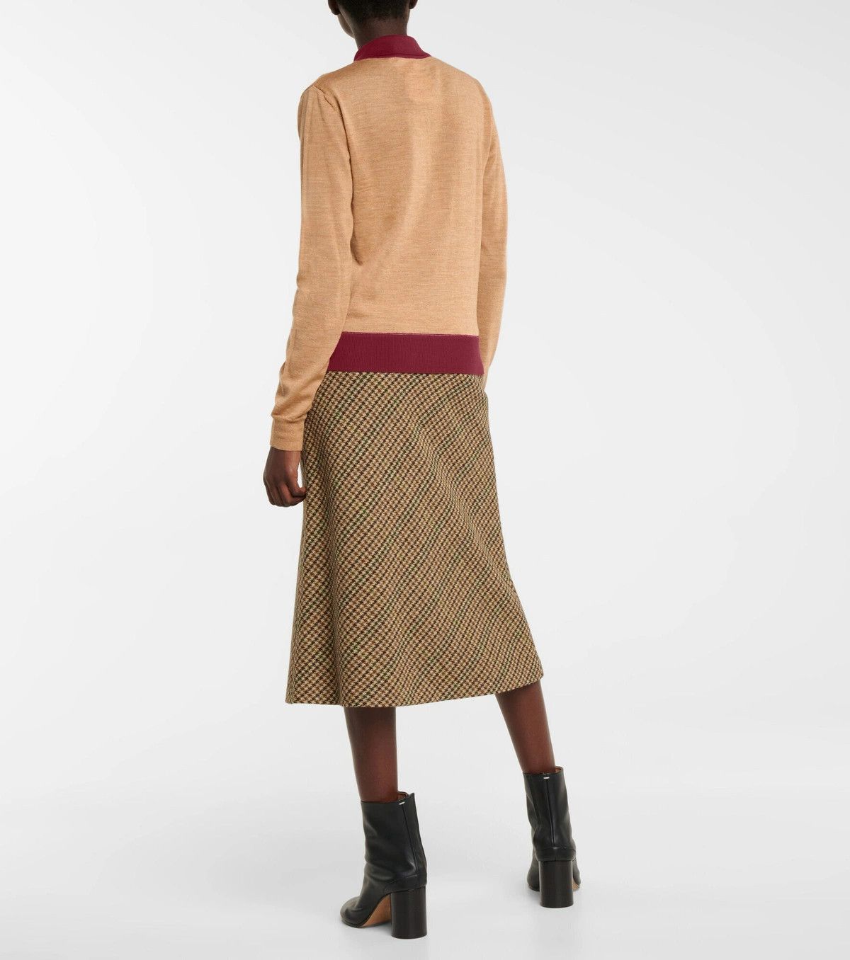 Maison Margiela o1y0625 Polo Sweater in Camel/Burgundy Size M / US 6-8 / IT 42-44 - 5 Thumbnail