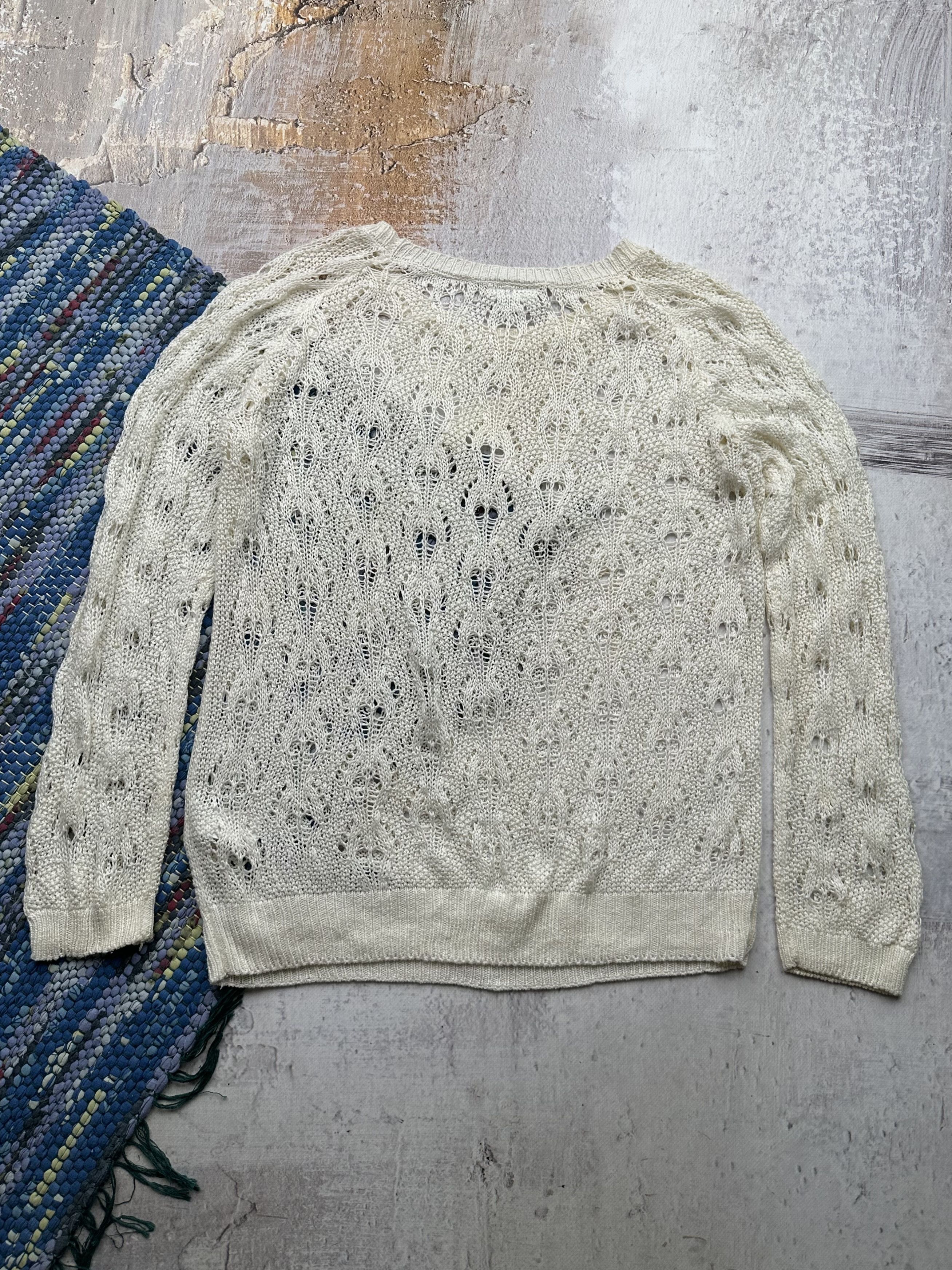 Japanese Brand Vintage Mesh Knit Sweater A602(48)D15 Size US XS / EU 42 / 0 - 8 Thumbnail