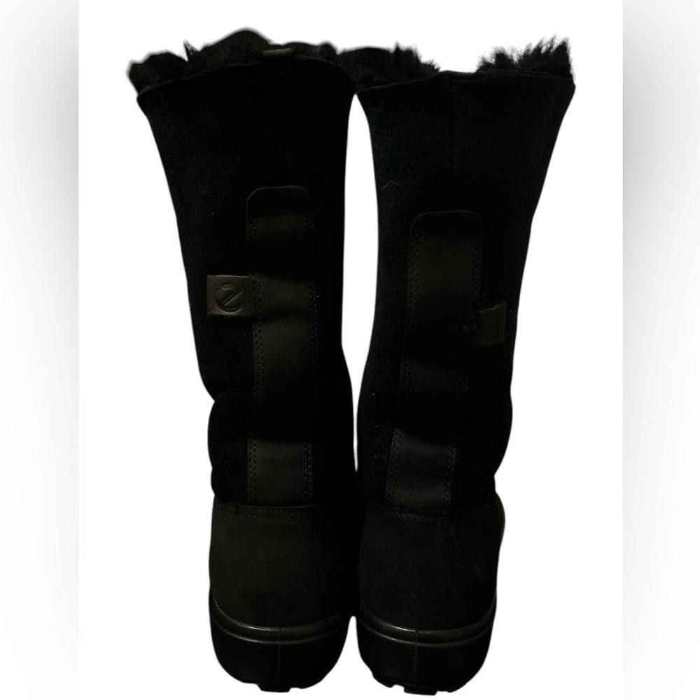 Ecco ECCO Women's Black Shearling Lined Boots Size US 7 / IT 37 - 4 Thumbnail