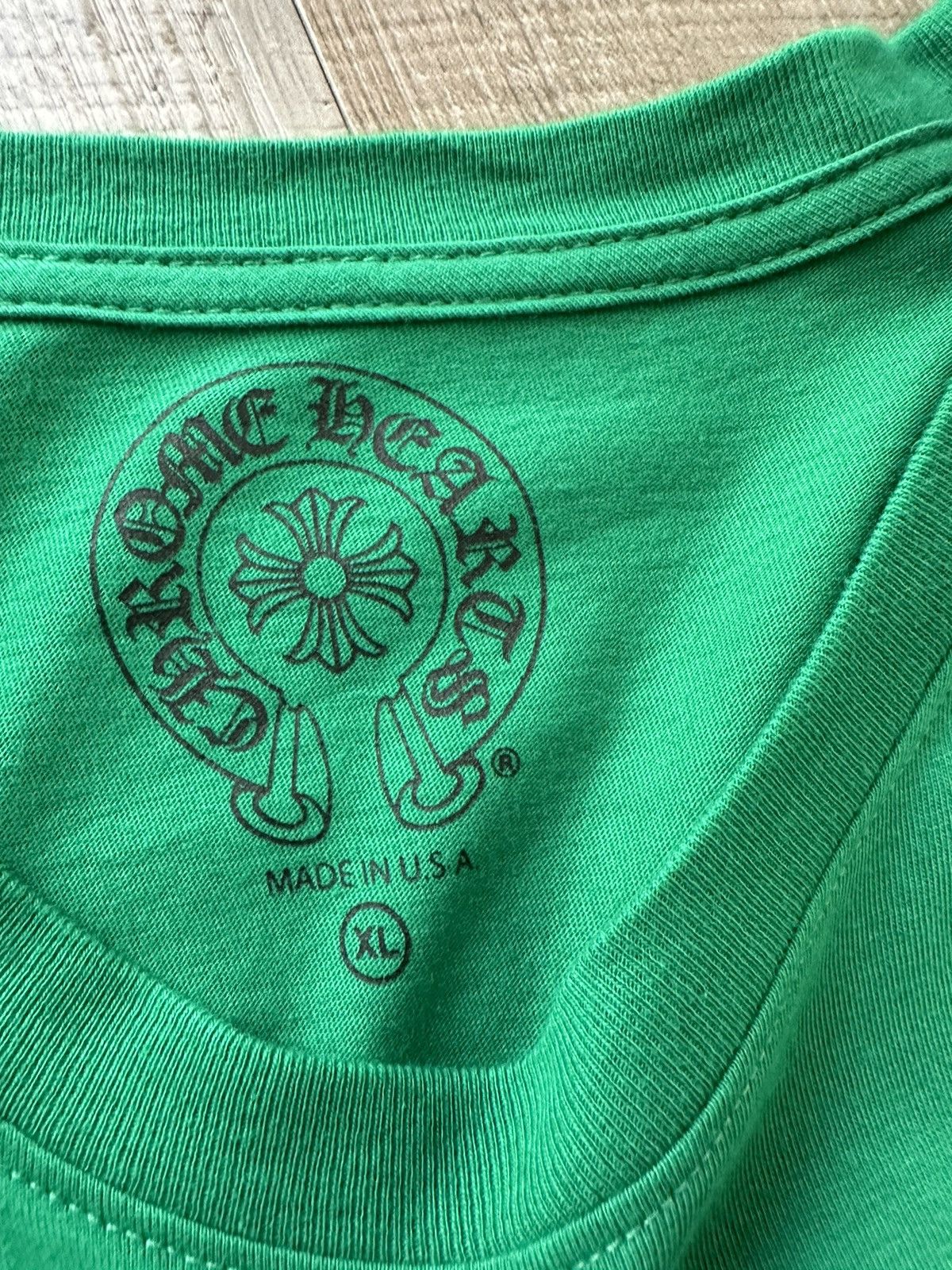 Chrome Hearts Horseshoe Long Sleeve T-shirt Green/Orange