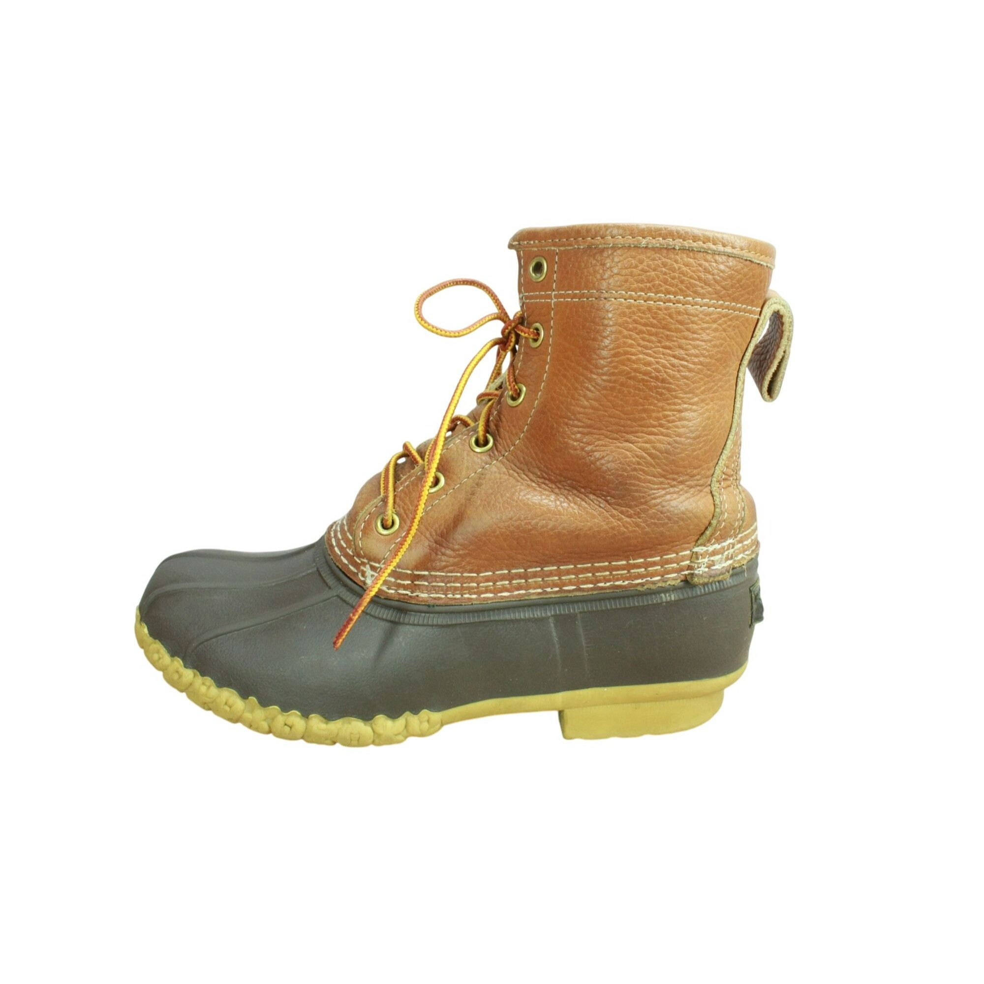 L.L. Bean × Leather LL Bean Women's Brown Lace Up Unlined Ankle Duck Boots Size US 9 / IT 39 - 1 Thumbnail