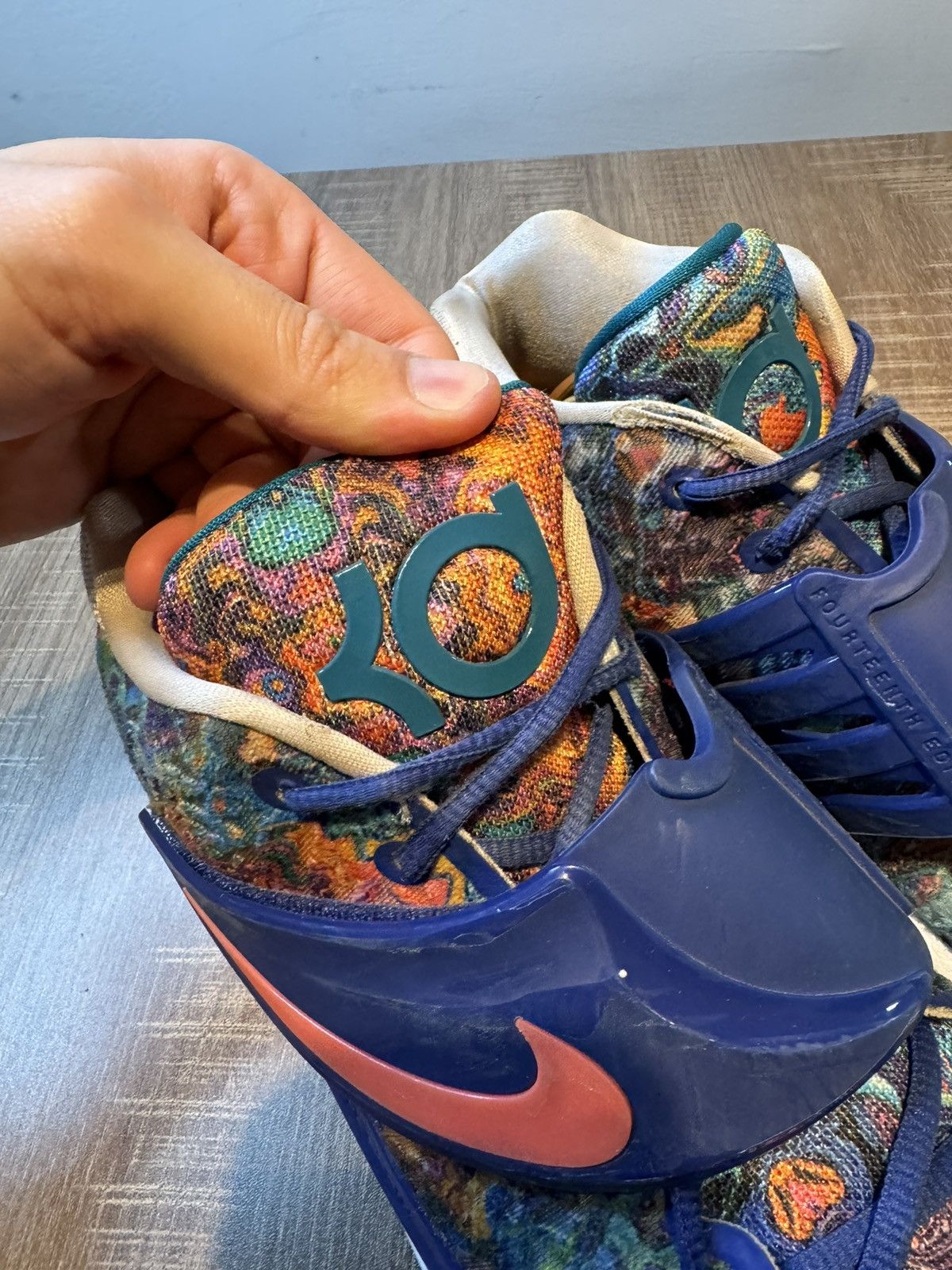 Nike Nike KD 14 Psychedelic Basketball Shoes Blue Mens Size 13 Size US 13 / EU 46 - 7 Thumbnail