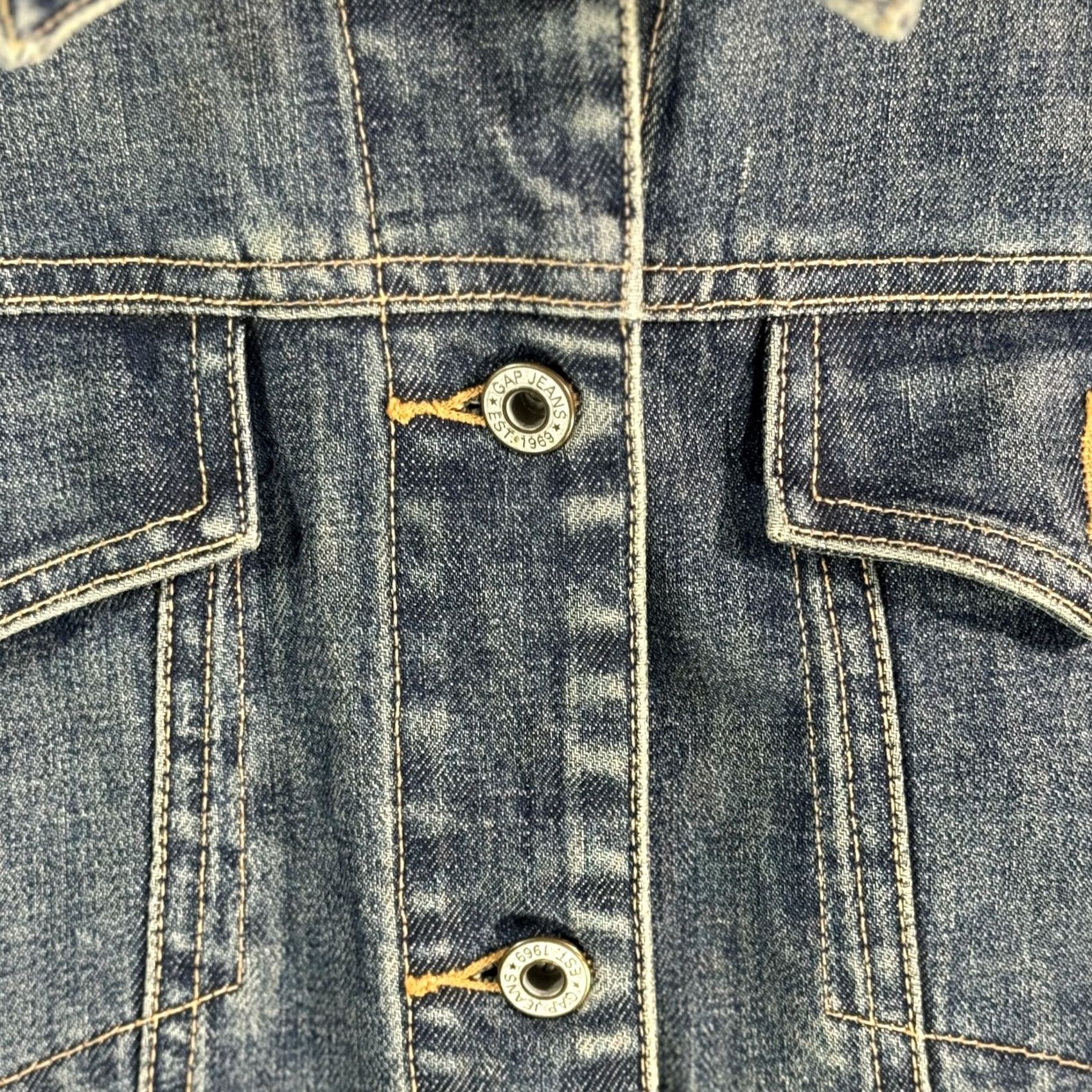 Gap VINTAGE Gap Denim Jacket Womens Large Stretch Jean Classic Trucker Button Up Blue 90s Womens Size 36" / US 14 / IT 50 - 5 Thumbnail