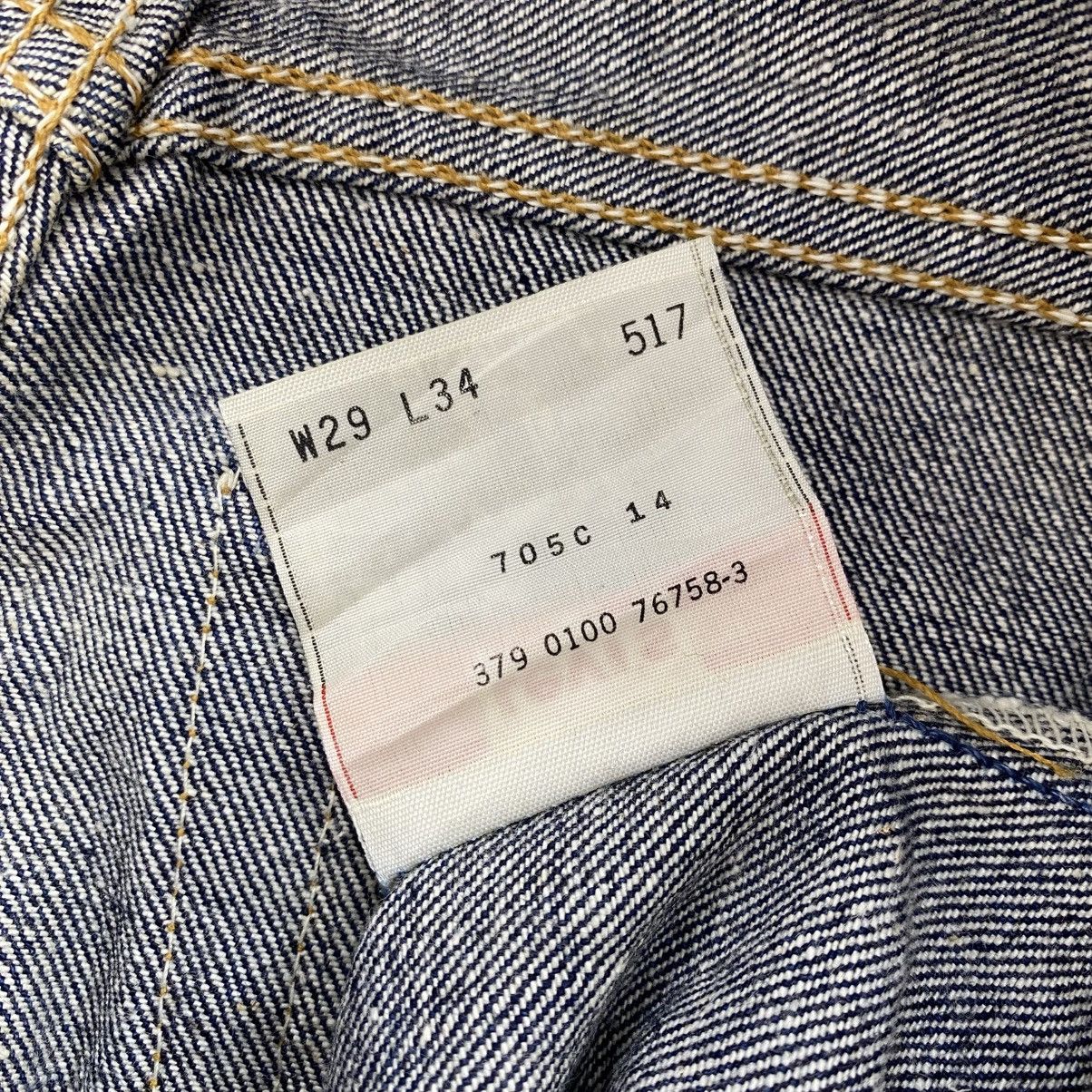 Levi's Vintage Clothing 🇺🇸1990s Vintage Levis 517 29x34 Bootcut Indigo Flared Jeans Size US 29 - 13 Thumbnail