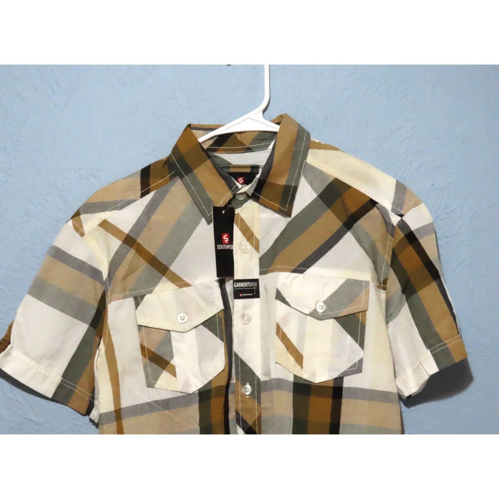 Southpole Southpole Shirt Men's S Brown Gray Plaid Button-Up Casual Shirt NWT Size US S / EU 44-46 / 1 - 3 Thumbnail