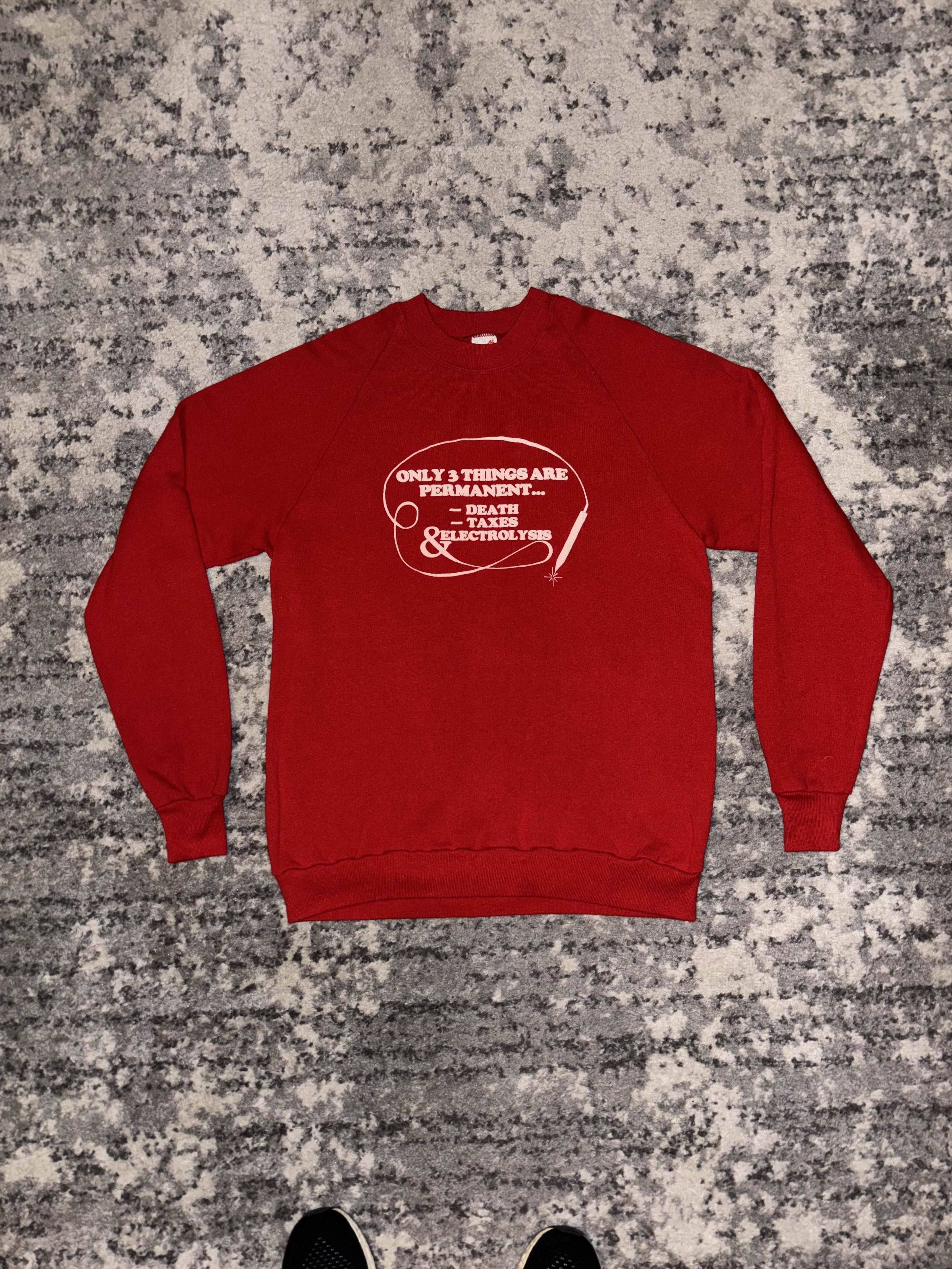 Vintage Vintage 80s / 90s Only 3 Things Are Permanent Sweatshirt Size US S / EU 44-46 / 1 - 1 Thumbnail