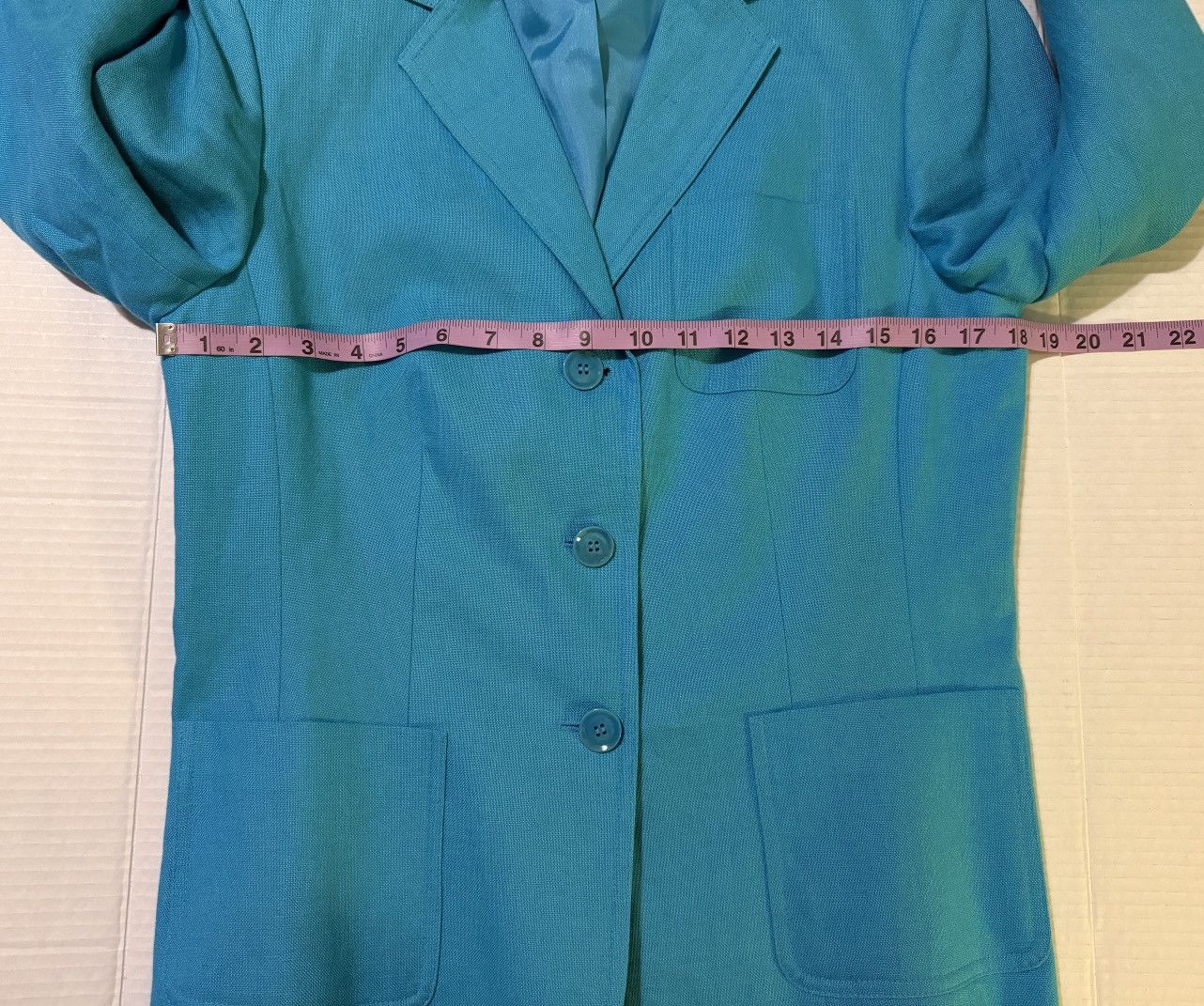 Talbots Talbot Woman Bright Azure Blue Irish Linen Blazer 8 LONG Size M / US 6-8 / IT 42-44 - 9 Thumbnail