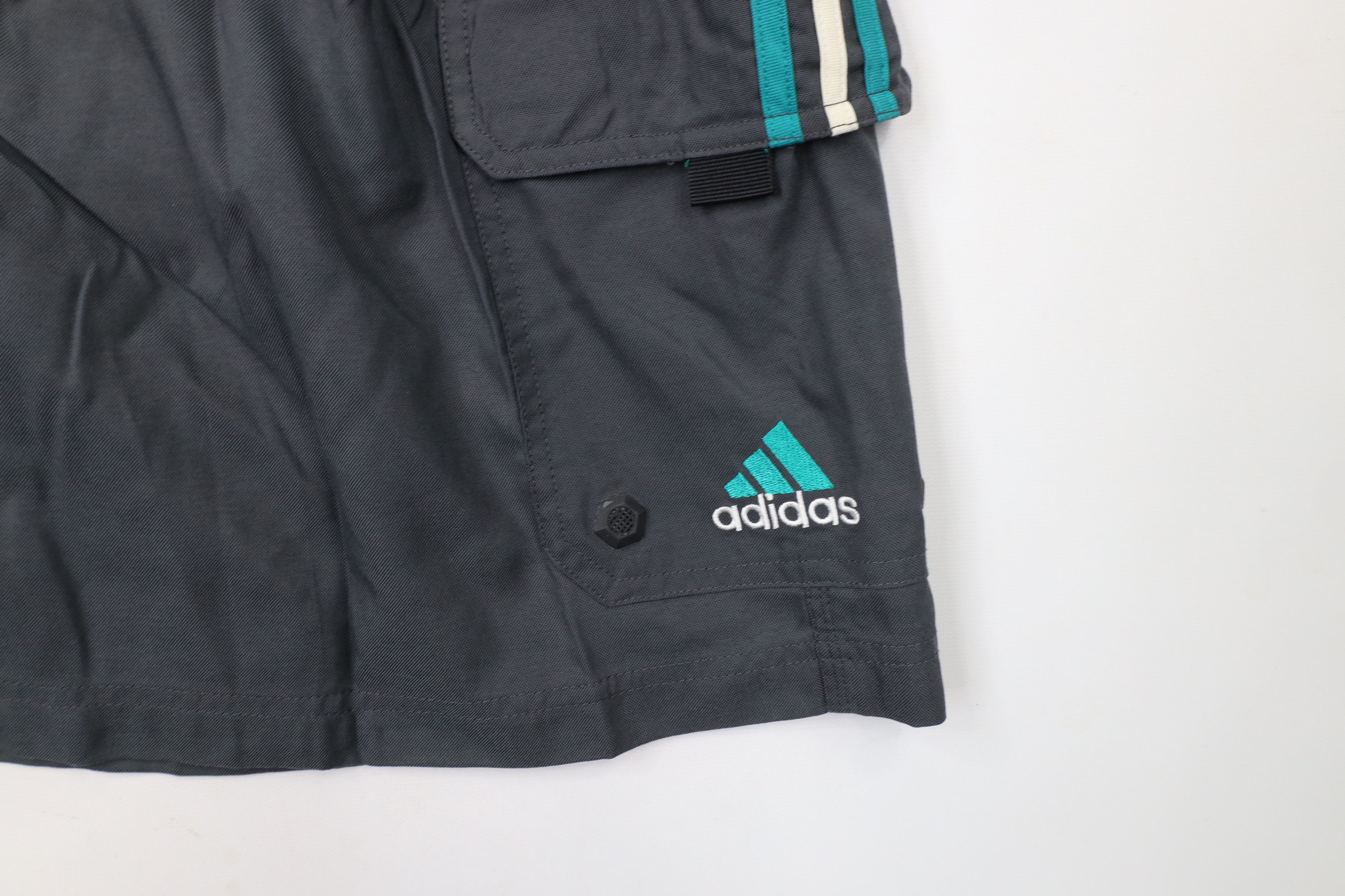 Adidas × Vintage Vintage 90s Adidas Out Striped Lined Shorts Swim Trunks Gray Size US 38 / EU 54 - 5 Thumbnail