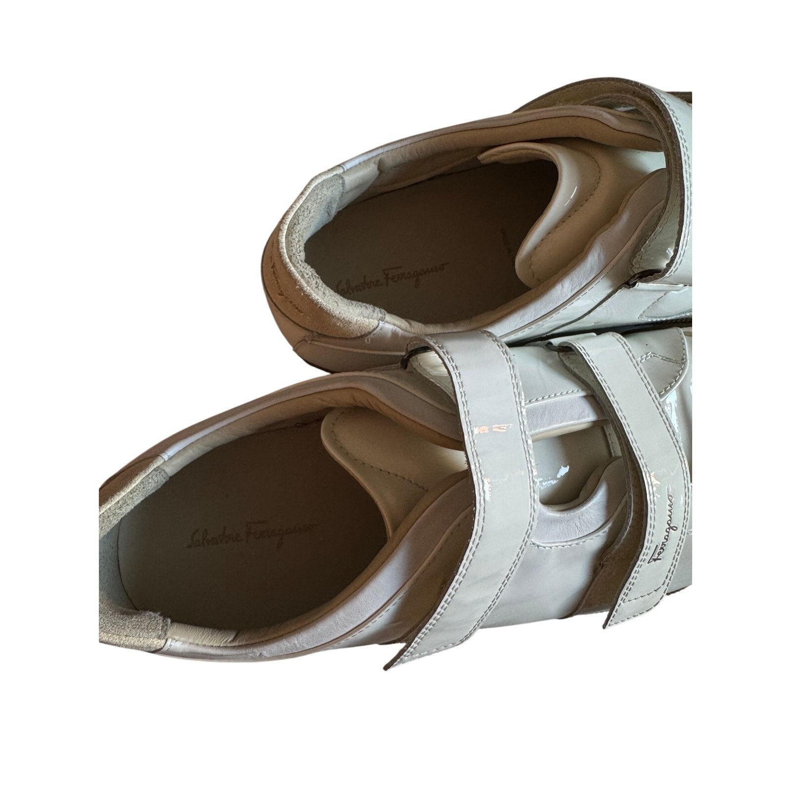 Salvatore Ferragamo Salvatore Ferragamo NWB White Patent Calf Suede Sneakers Size US 12 / EU 45 - 3 Thumbnail