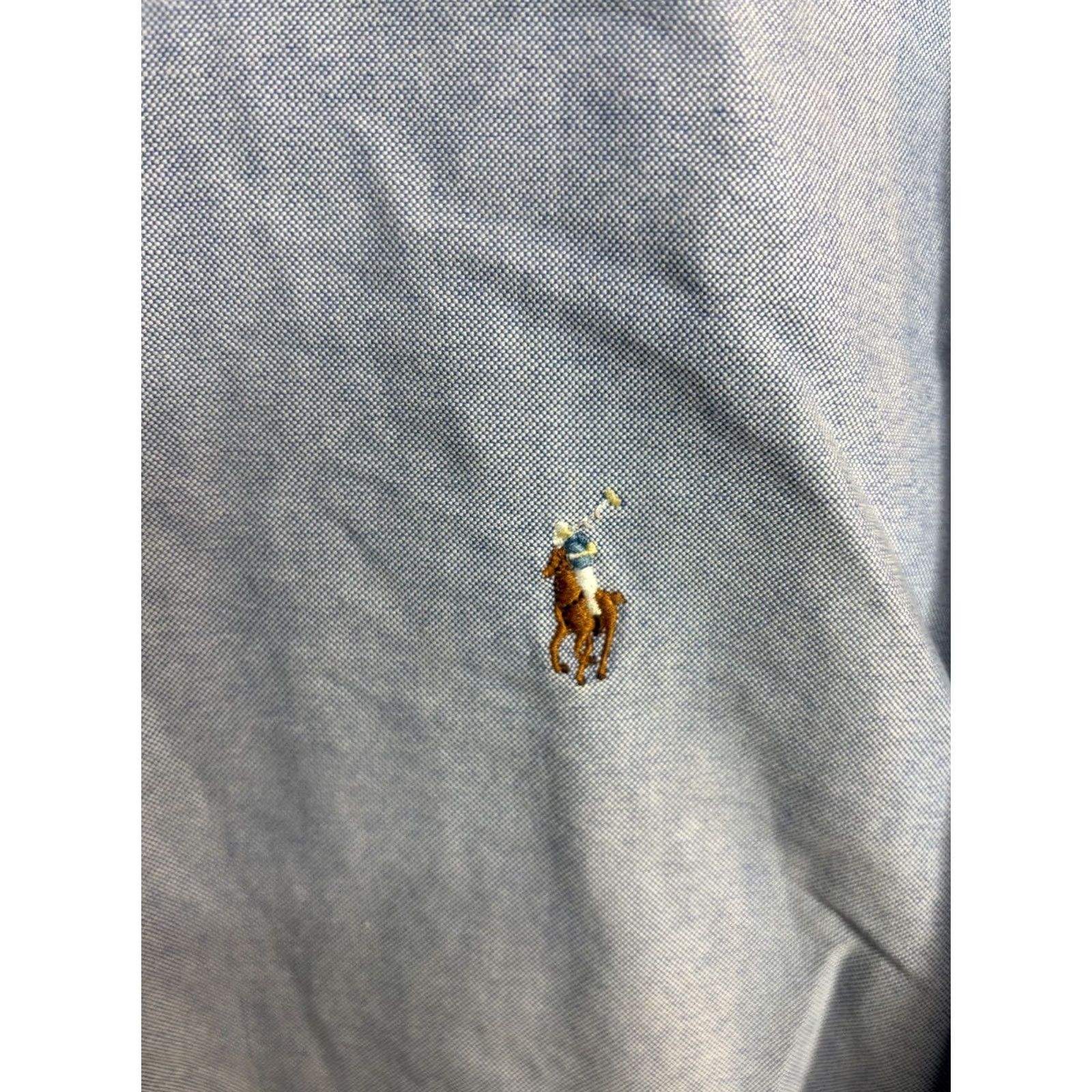 Ralph Lauren VINTAGE Ralph Lauren Shirt Blue Oxford Pony Button Up Mens 17 Size US XL / EU 56 / 4 - 4 Thumbnail