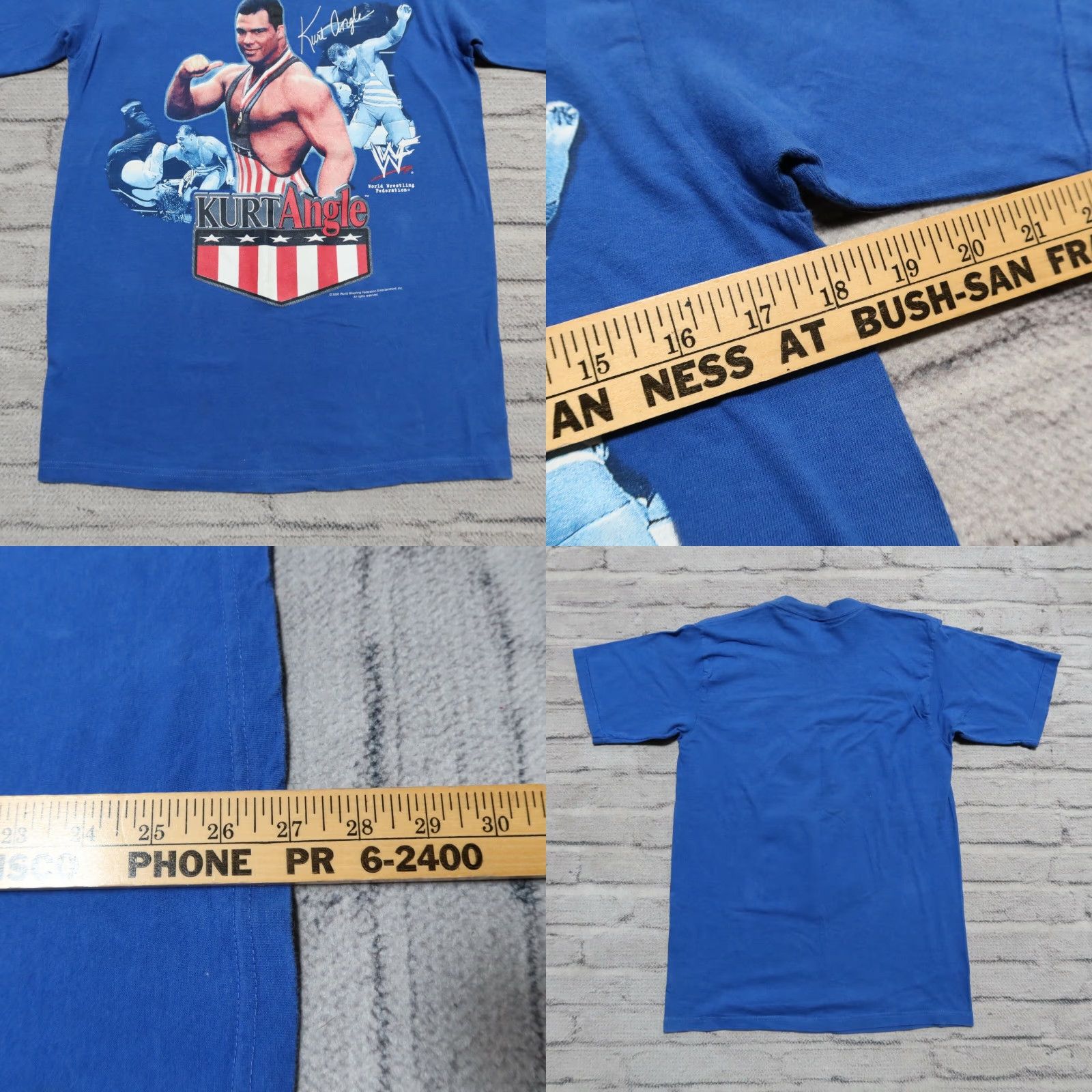 Vintage VINTAGE WWF Kurt Angle Shirt Blue Mens Medium Wrestling 2000s T-shirt WWE Rap Wrestler Size US M / EU 48-50 / 2 - 8 Thumbnail