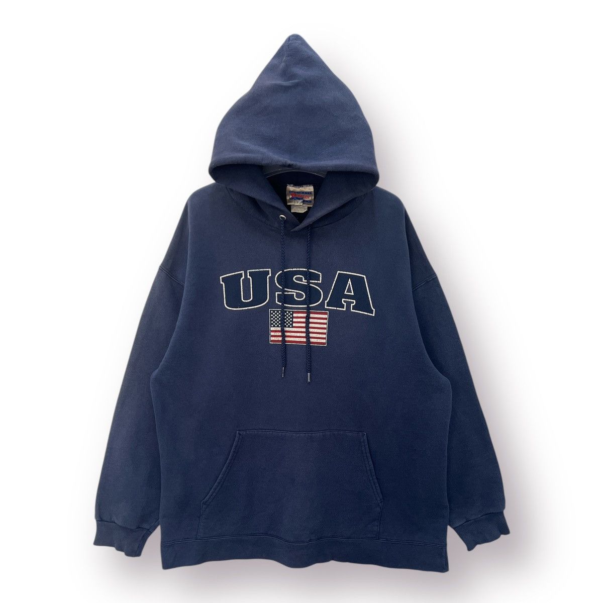 Hanes 🔥 USA 🔥 Vintage 90's Hanes American Flag Hoodie - L Size US L / EU 52-54 / 3 - 1 Thumbnail