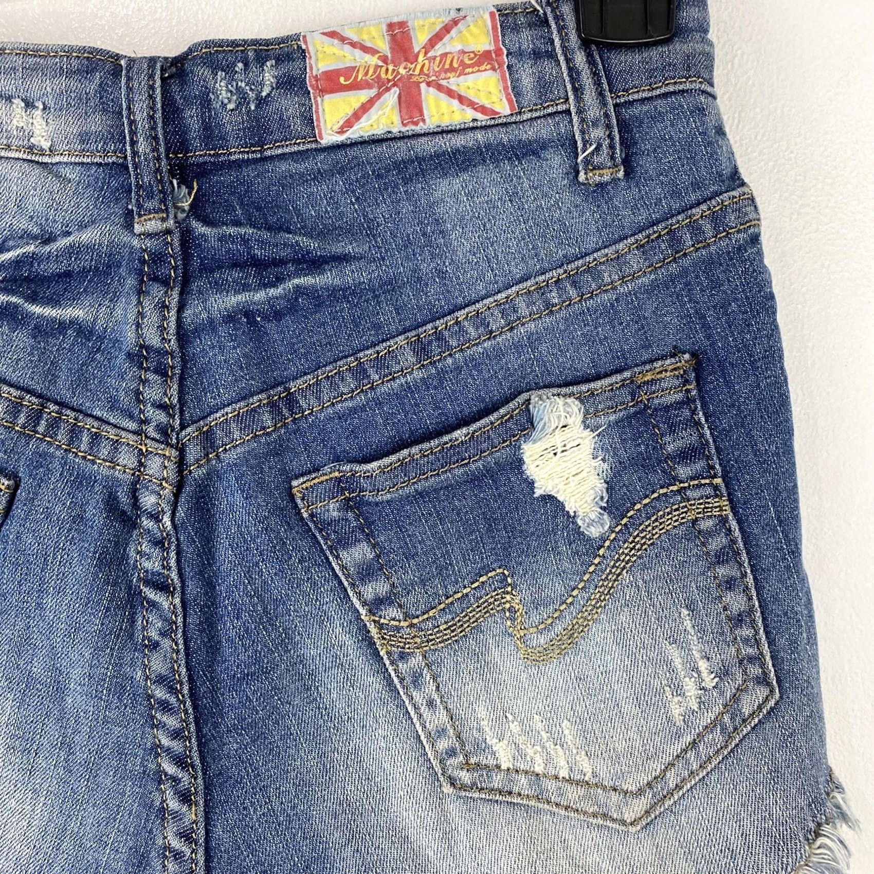 Toy Machine Machine Shorts Womens Small Blue Denim High Wasted Distressed Jean Size 28" / US 6 / IT 42 - 5 Thumbnail