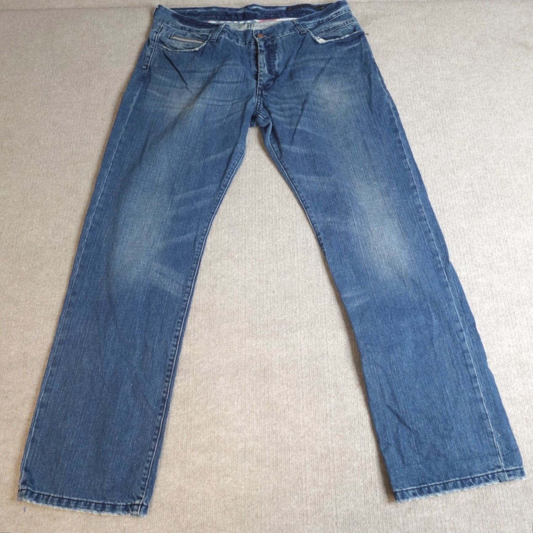 Vintage Rockstar Jeans 38 x 32 Blue Sushi Straight Button Fly USA Made Men Jeans Size US 38 / EU 54 - 2 Thumbnail