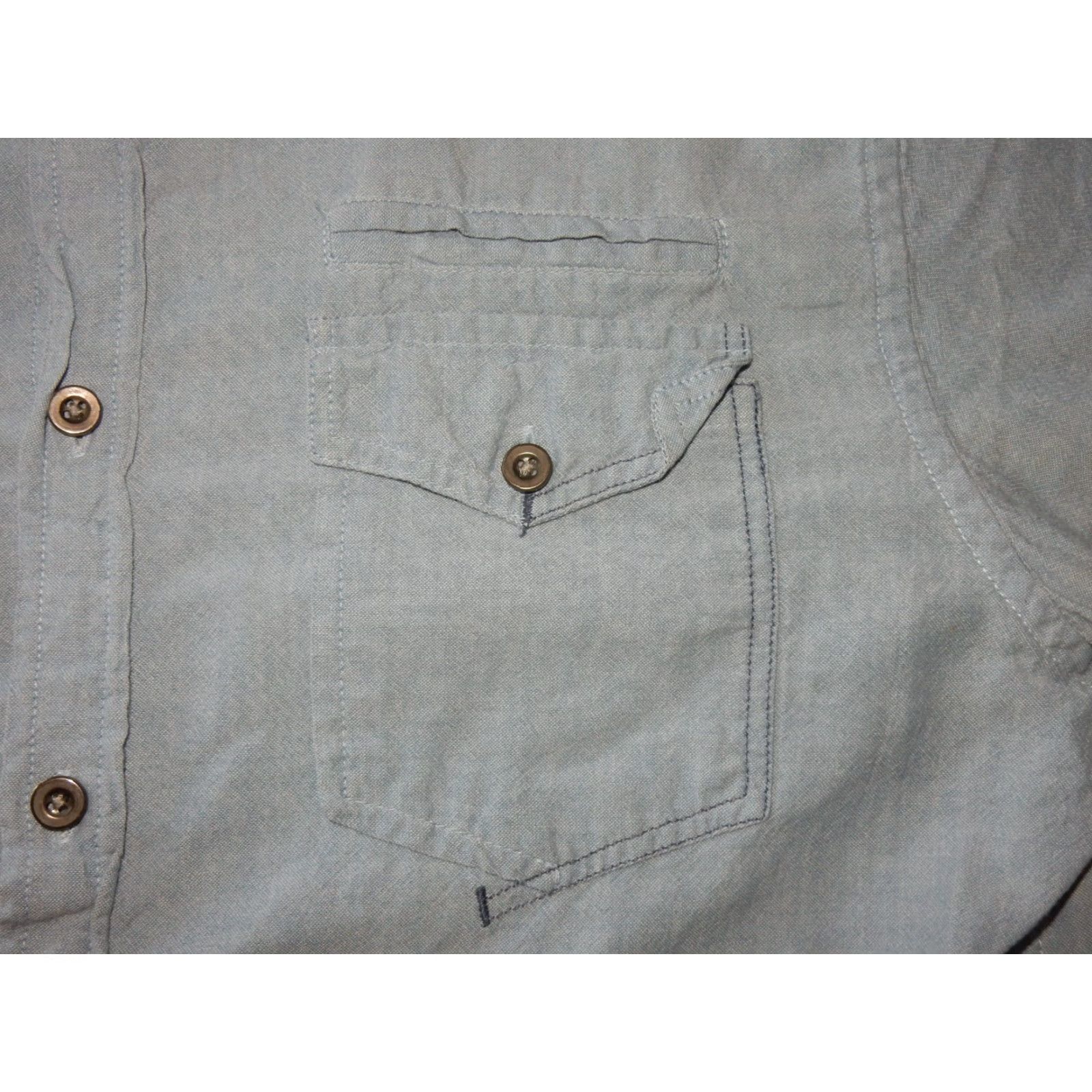 Guess VINTAGE GUESS Men's Long Sleeve Cotton Button-Up Shirt Size Large Blue Mens Size US L / EU 52-54 / 3 - 3 Thumbnail