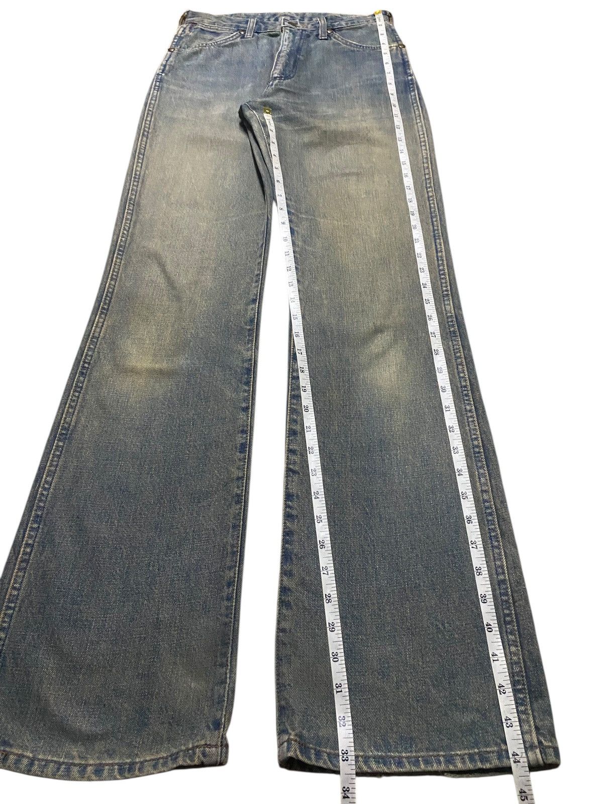Sandro Vintage Wrangler Sanforized Mud Wash Distressed Flare Jeans Size US 27 - 12 Thumbnail