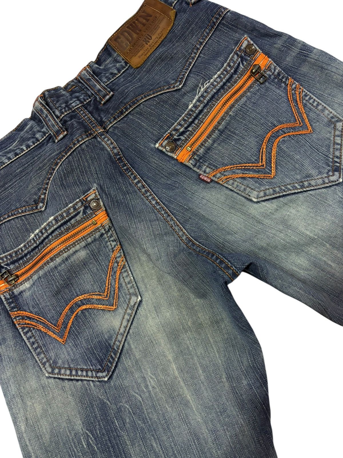 Edwin Vtg Edwin XV Japan Distressed Jeans Size US 31 - 7 Thumbnail