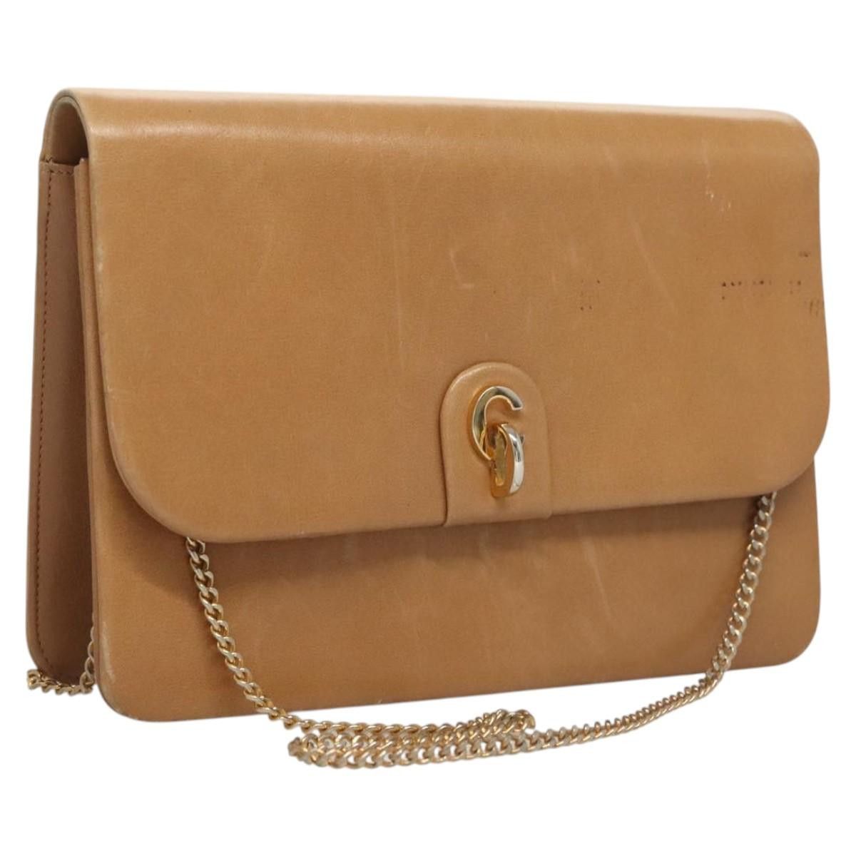 Dior DIOR Chain Shoulder Bag Leather Beige Gold Size ONE SIZE - 1 Thumbnail