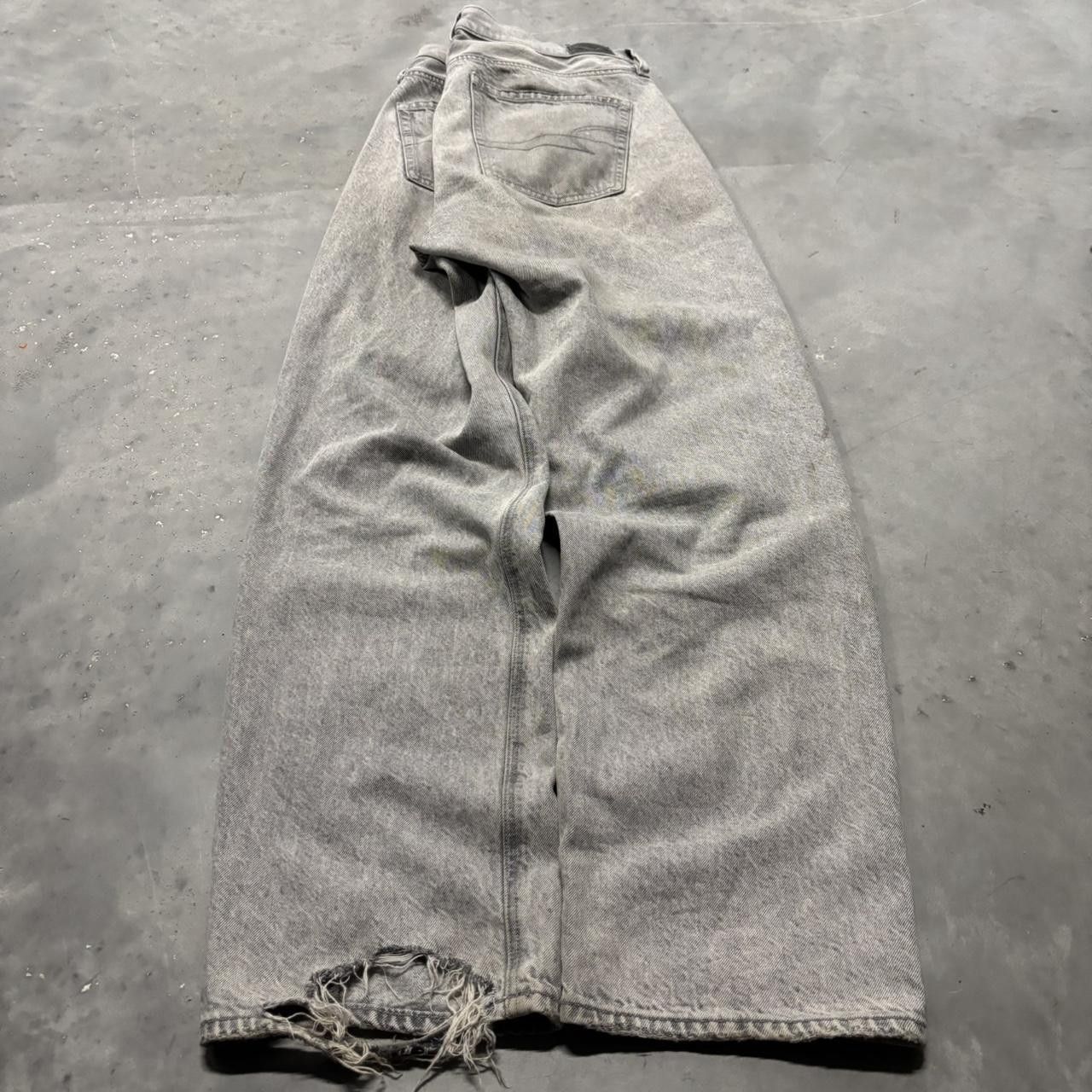 Japanese Brand × Vintage Crazy Vintage Y2K/2000s Grunge Faded Grey Streetwear Distressed Denim Jeans! Size US 30 / EU 46 - 4 Thumbnail