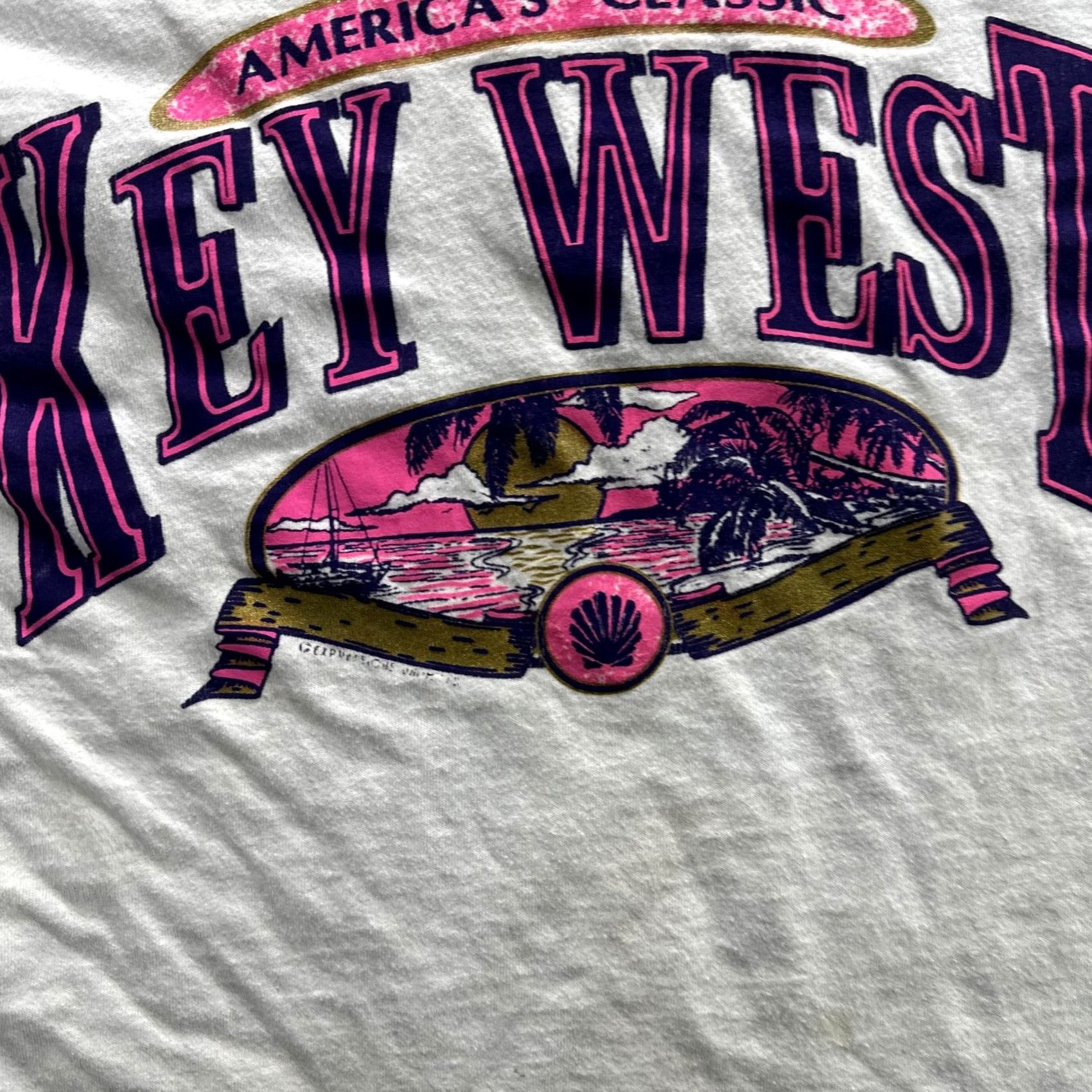 Fruit Of The Loom Vintage Key West Shirt Mens M White Fruit of the Loom 90s Tee Florida Souvenir Size US M / EU 48-50 / 2 - 7 Thumbnail