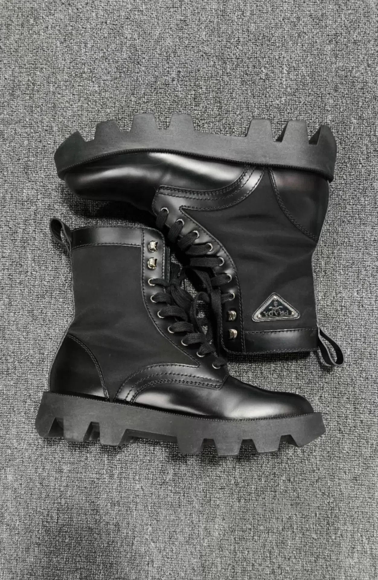Prada Black Leather Lace. Size US 9.5 / EU 42-43 - 3 Thumbnail