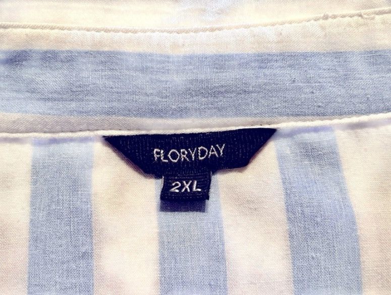 Other FloryDay Blue & White Striped Tunic Blouse 2X Chambray Top Size XXL / US 16-18 / IT 52-54 - 5 Thumbnail