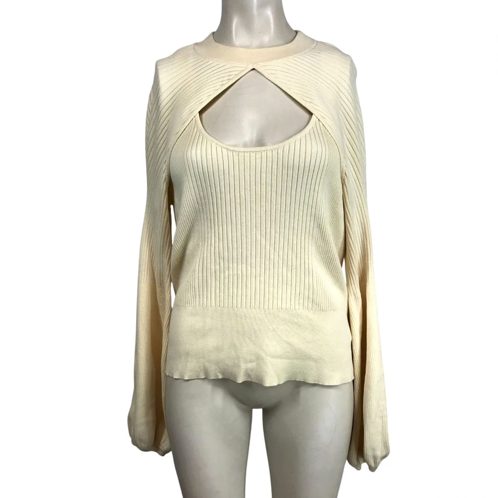 Vintage MAEVE XL WOMENS CREAM LONG SLEEVE SWEATER TOP Size XL / US 12-14 / IT 48-50 - 2 Thumbnail