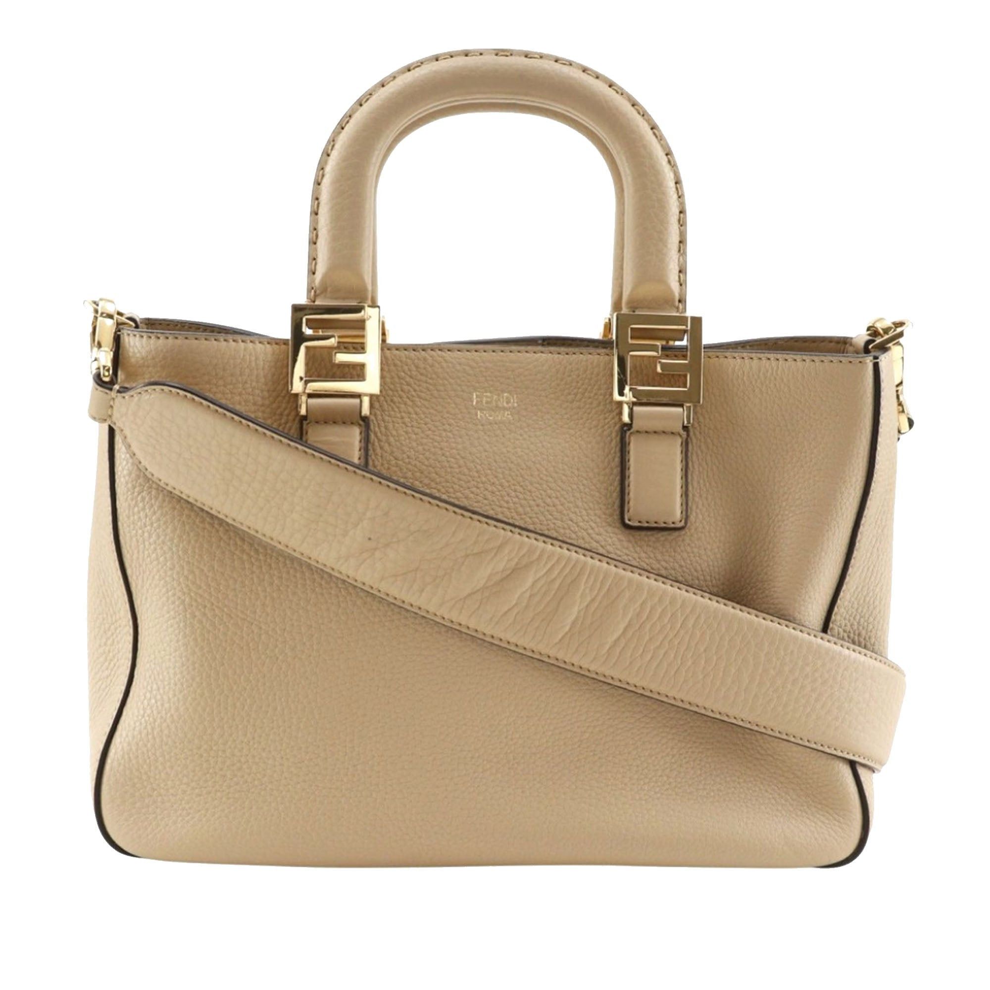 Fendi Small Leather Selleria FF Tote Size ONE SIZE - 1 Thumbnail