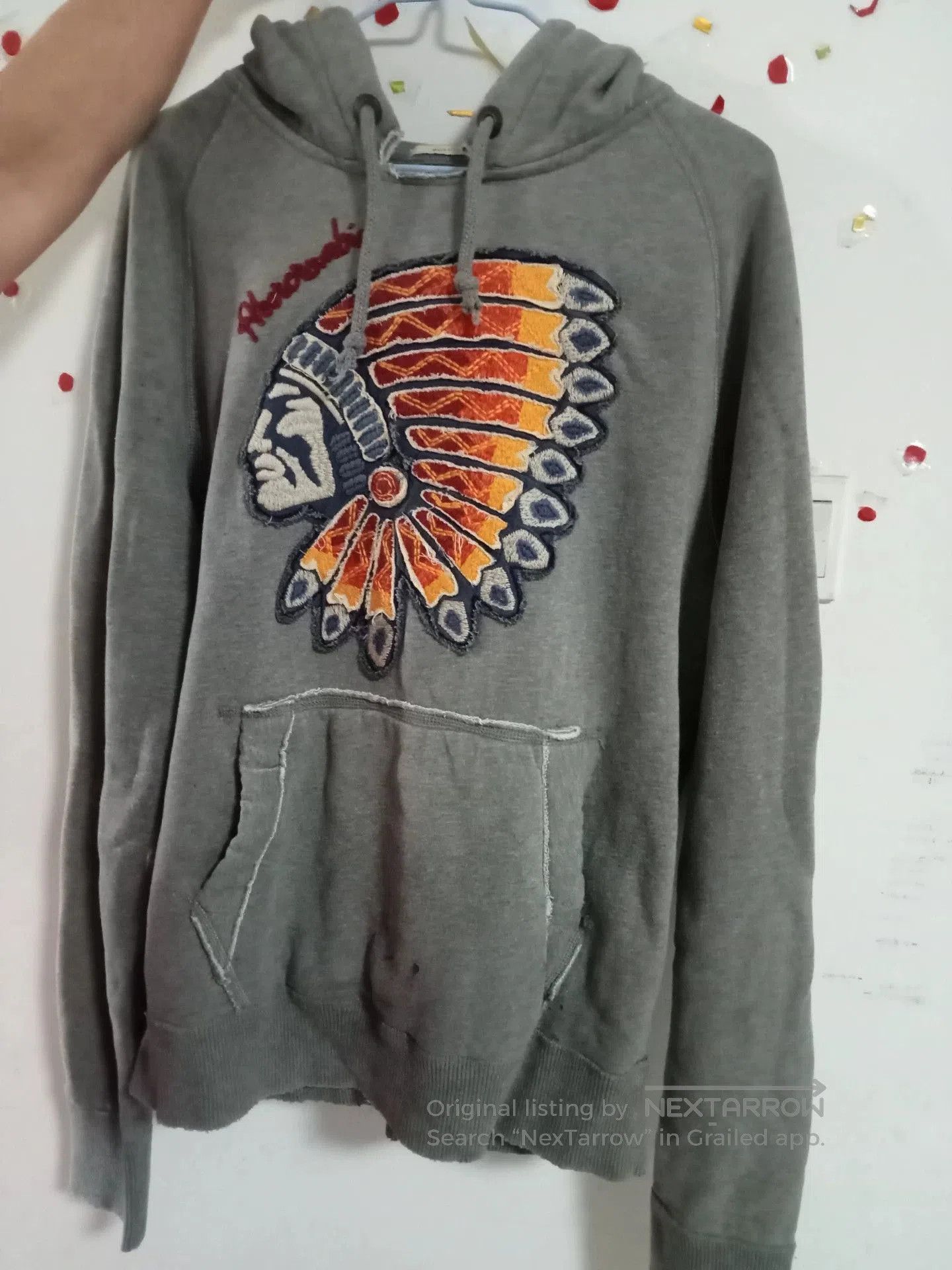 Abercrombie & Fitch A&F 2013 Indian Chief Embroidered Hoodie. Size US L / EU 52-54 / 3 - 1 Thumbnail