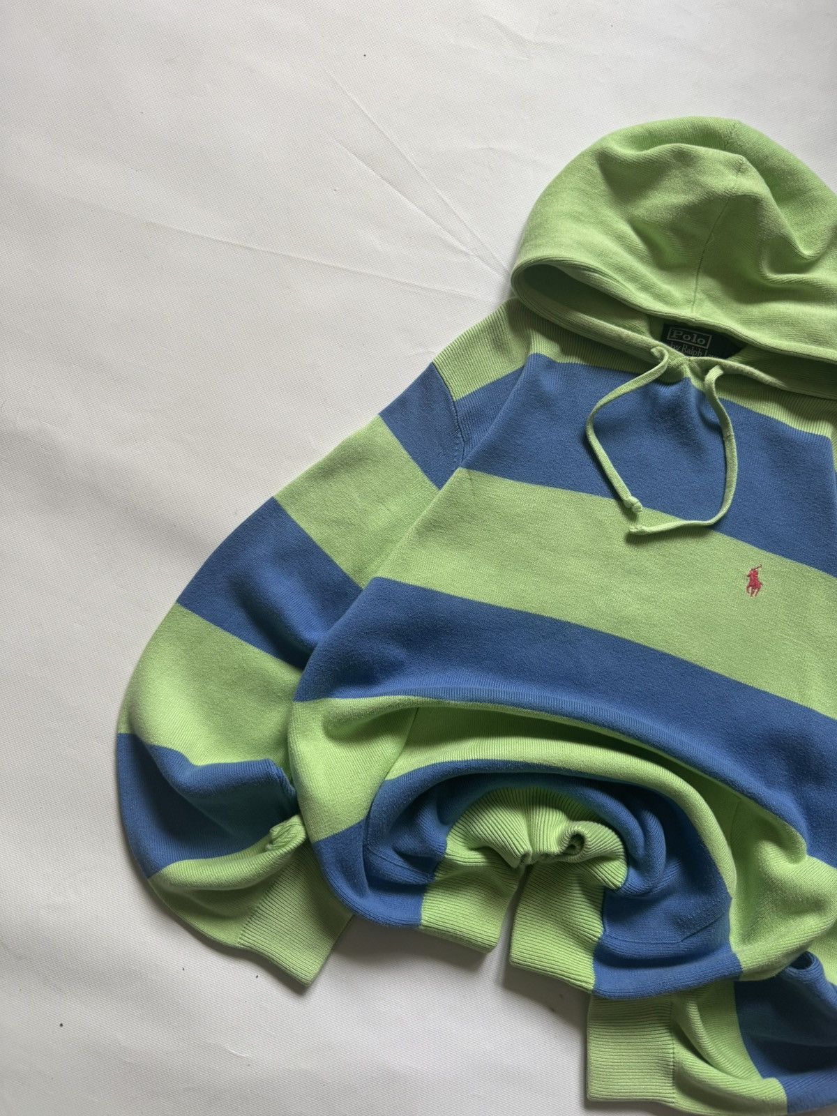 Polo Ralph Lauren Polo Ralph Lauren Green Striped Hoodie Vintage Streetwear Size US M / EU 48-50 / 2 - 3 Thumbnail