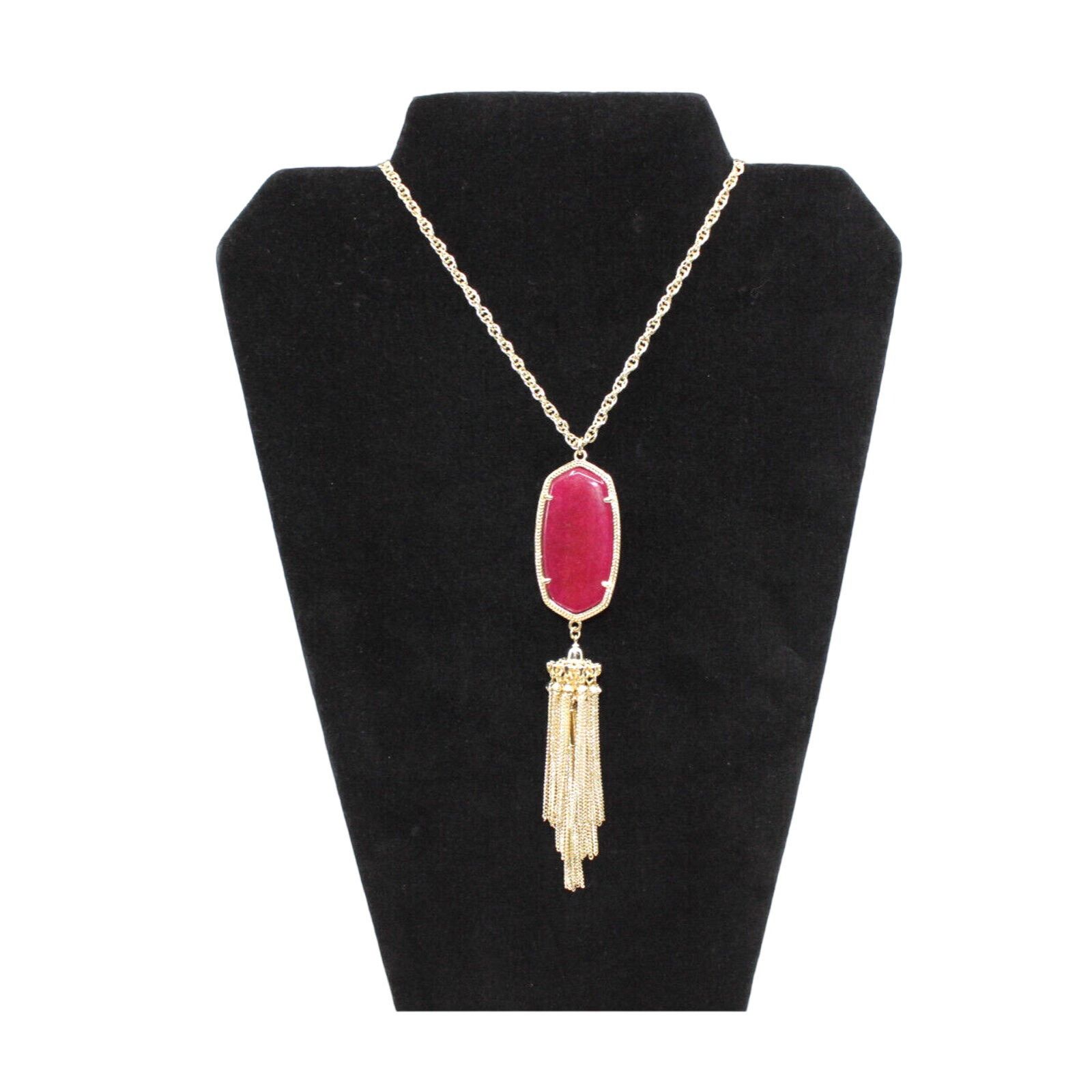 Kendra Scott A7 NWoT KENDRA SCOTT Maroon Jade Rayne Long Tassel Necklace Size ONE SIZE - 2 Thumbnail