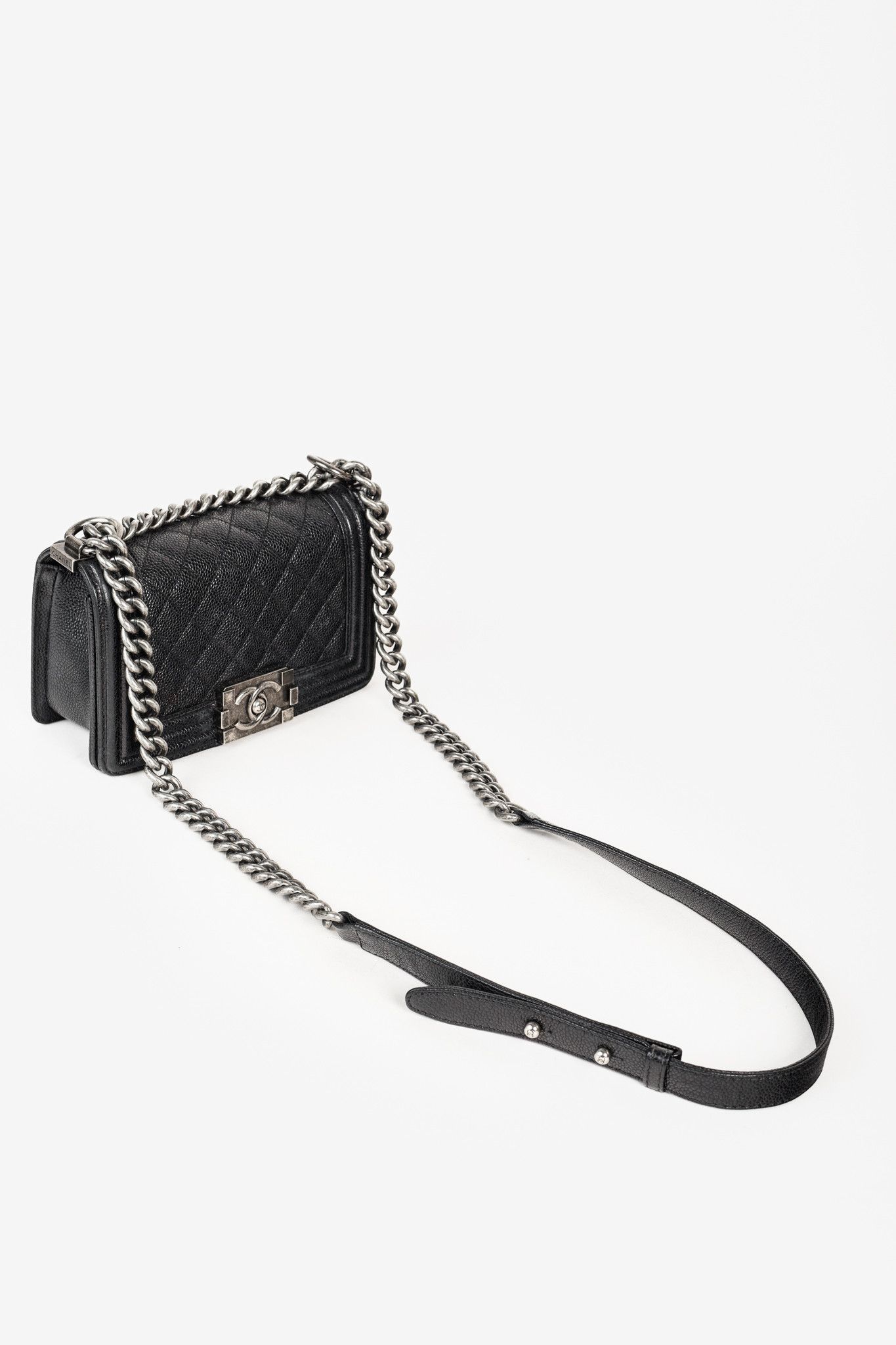 Chanel Chanel Small Boy Black Caviar Quilted Shoulder Bag Size ONE SIZE - 6 Thumbnail