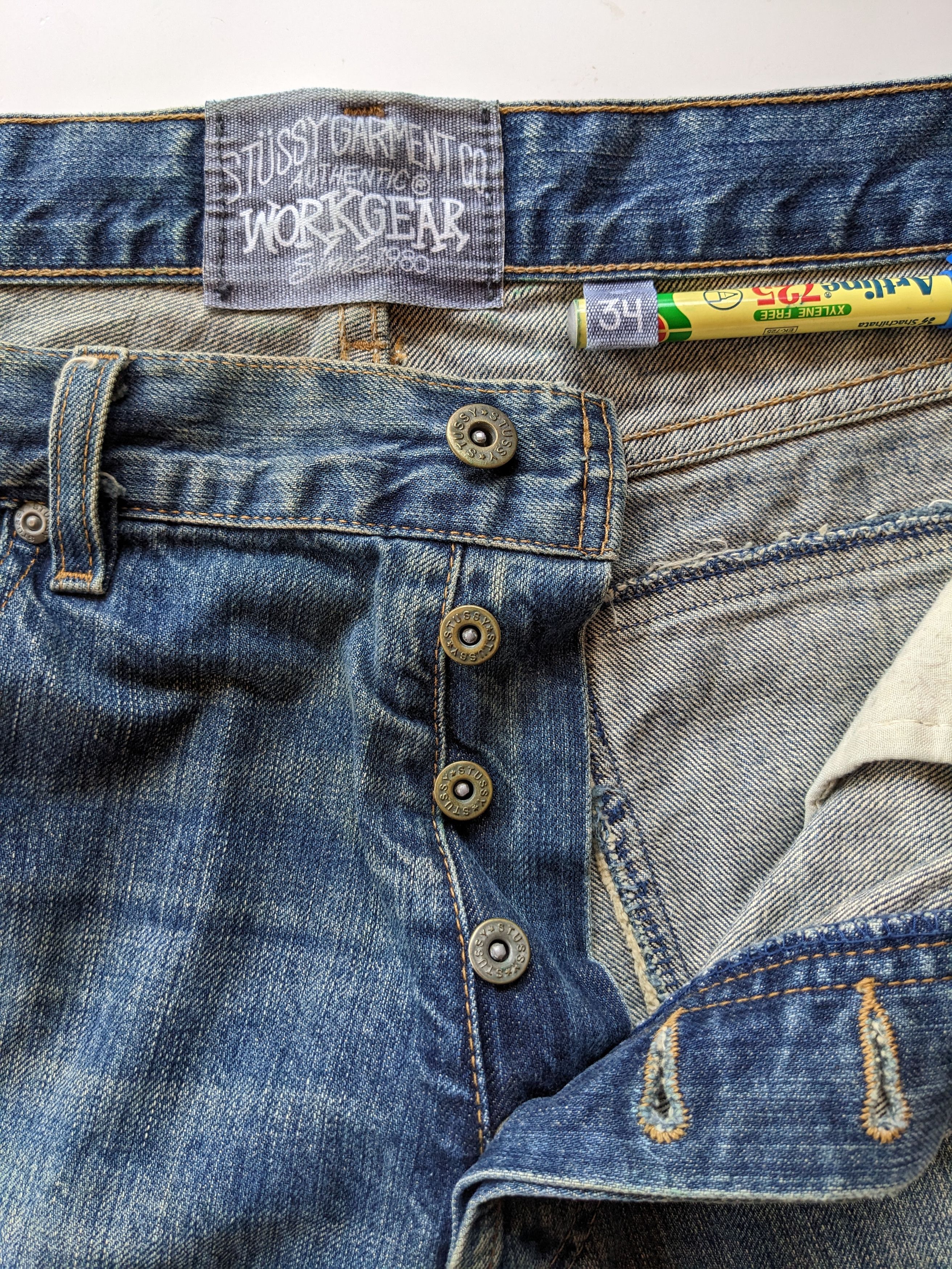Stussy Vintage Stussy Garment workgear distressed jeans Size US 34 / EU 50 - 6 Thumbnail
