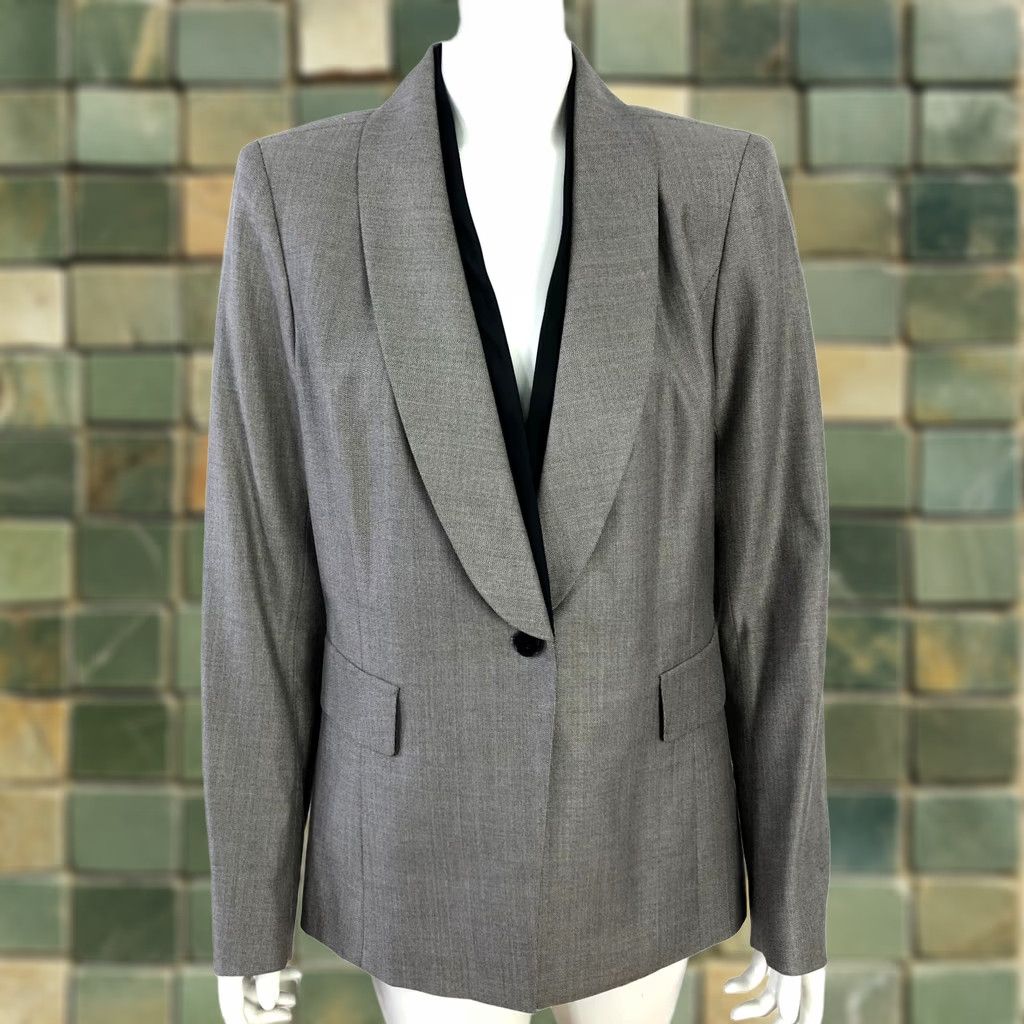 Vintage Lafayette 148 Womens Blazer Jacket Brown Gray Wool Blend Single Button L Jacket Mid-Length Solid Buttoned Blazer Womens Size L / US 10 / IT 46 - 1 Thumbnail