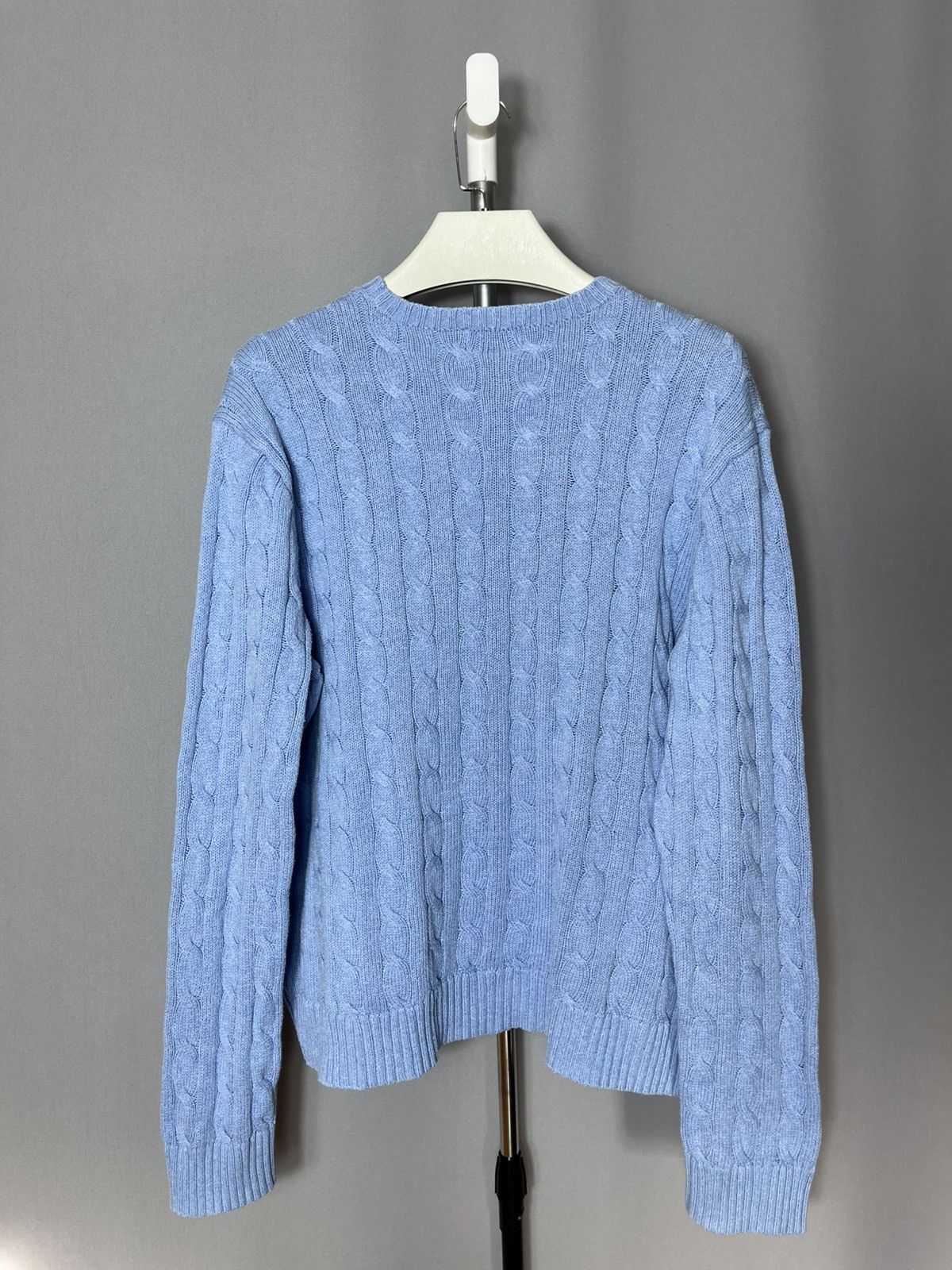 Polo Ralph Lauren Polo Ralph Lauren Cable Knit Crewneck Blue Cotton Pullover Size US XL / EU 56 / 4 - 8 Thumbnail