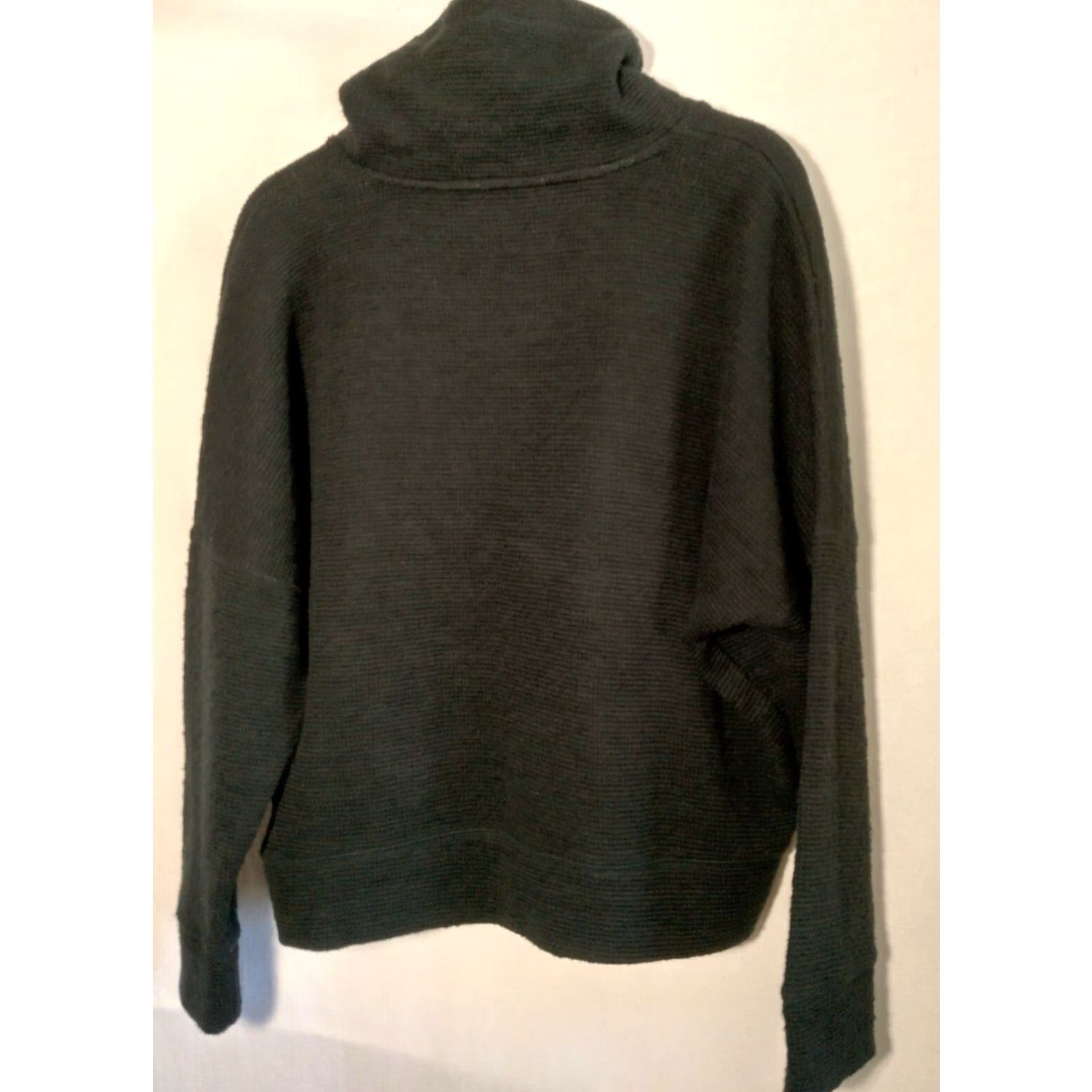 Banana Republic VINTAGE Banana Republic Sweatshirt Dolman Black Waffle-Knit High Neck Long Sleeve M Women's Casual Comfort Knit Shirt Size M / US 6-8 / IT 42-44 - 6 Thumbnail