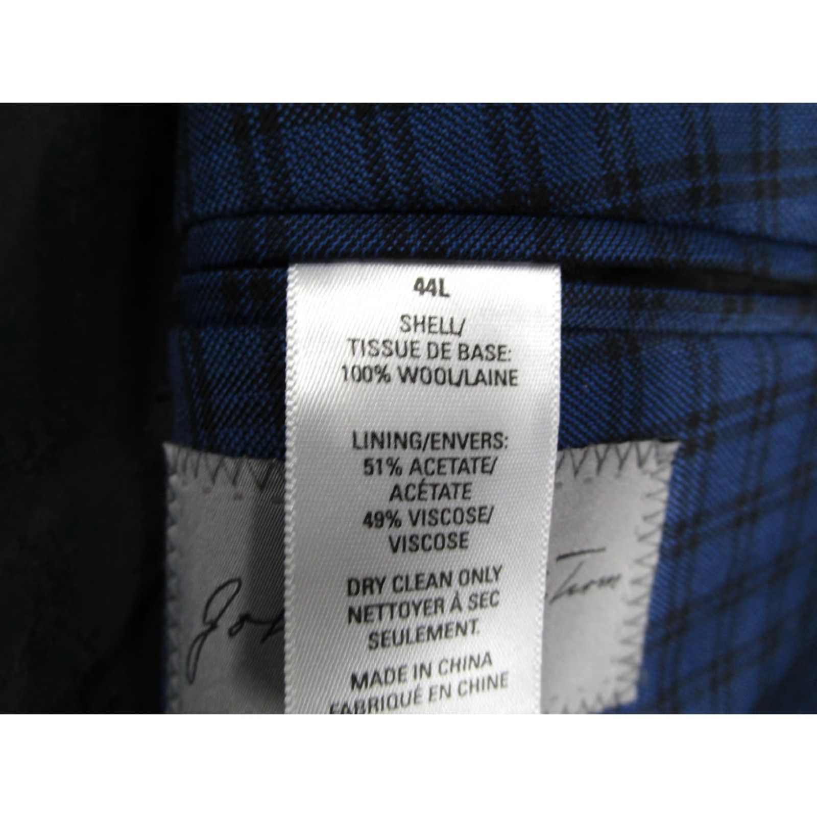 Nordstrom VINTAGE John W. Nordstrom Sport Coat Blazer 44L Blue Wool Check Men’s Coat 2 Piece - Not applicable? Size 44R - 6 Thumbnail