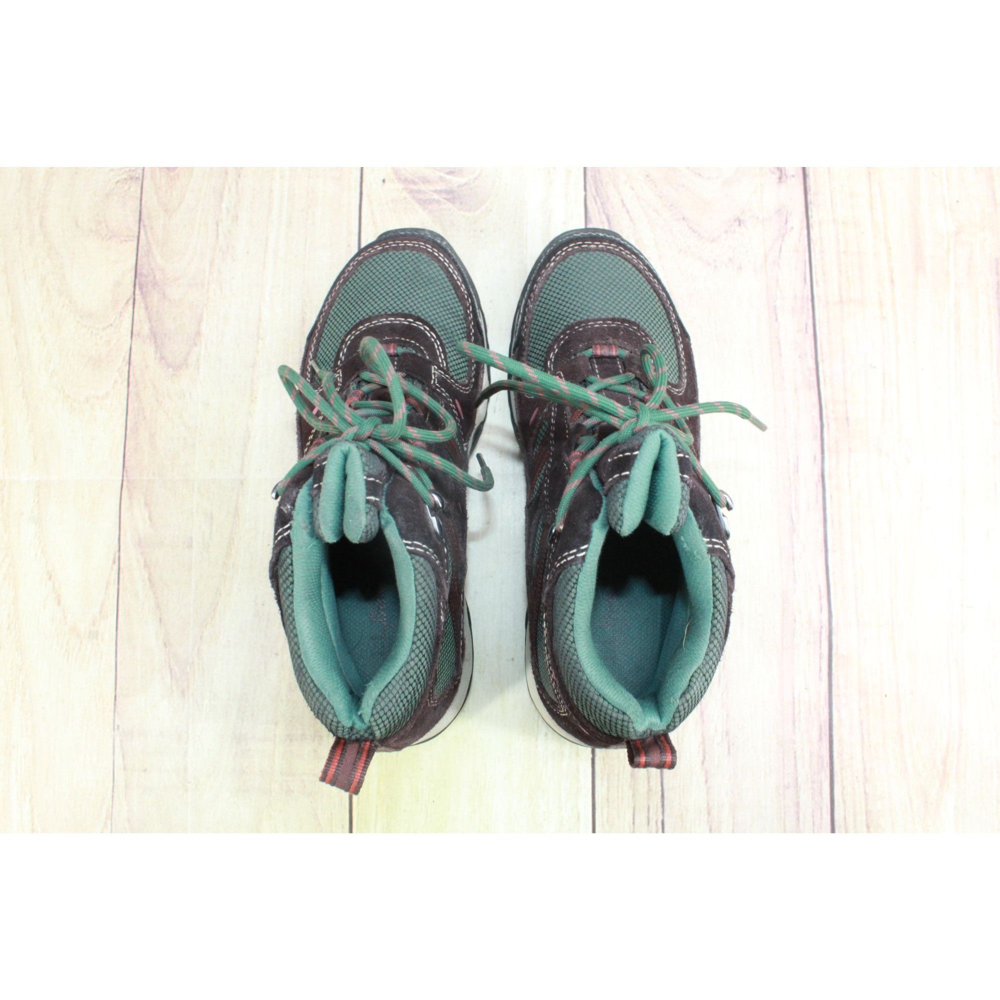 L.L. Bean LL Bean Women's Trail Model 4 Hiking Boots Green Brown Suede Size US 7 / IT 37 - 7 Thumbnail