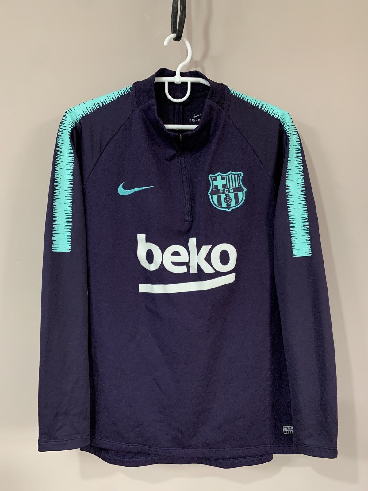 Nike Barcelona 1/3 Zip Training Football Sweatshirt Nike Soccer Size US M / EU 48-50 / 2 - 1 Thumbnail